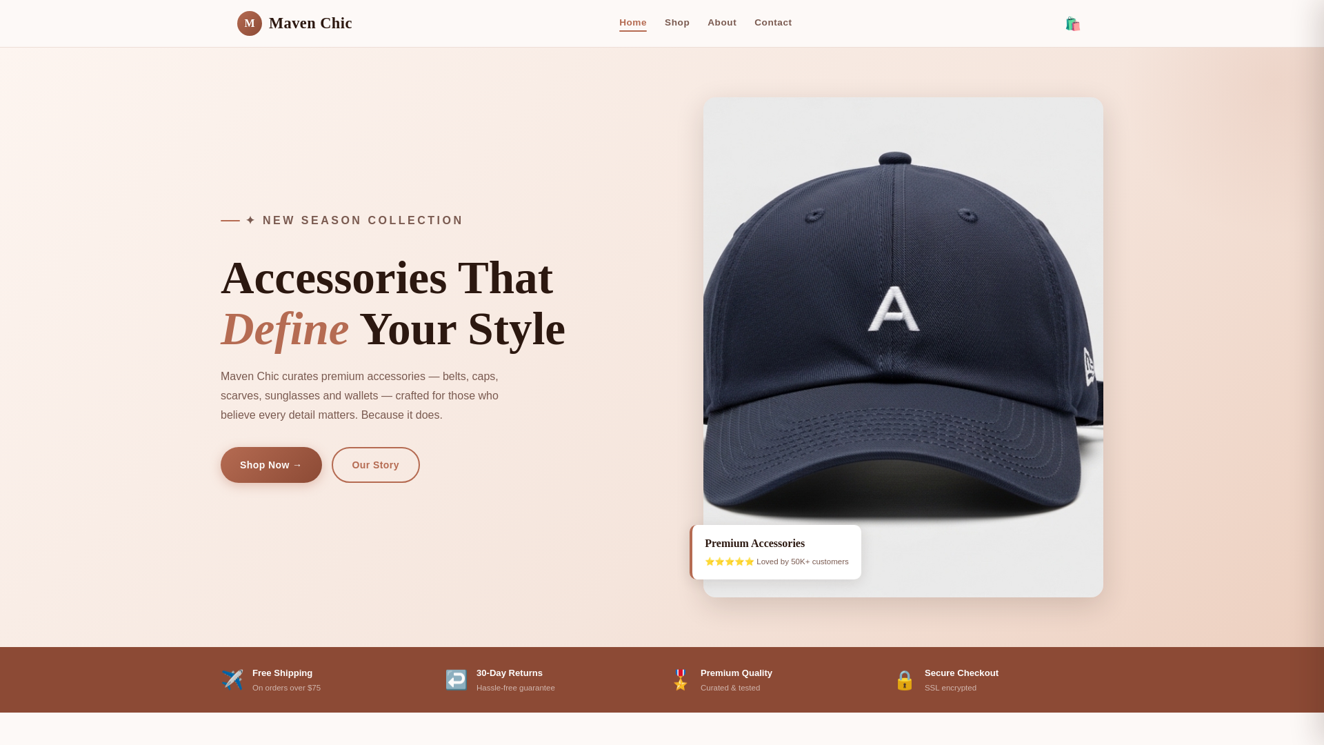 website screenshot of https://mavenchic.org/