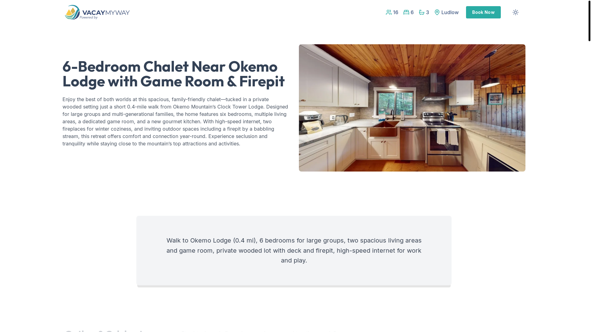 website screenshot of https://okemochalet.house/