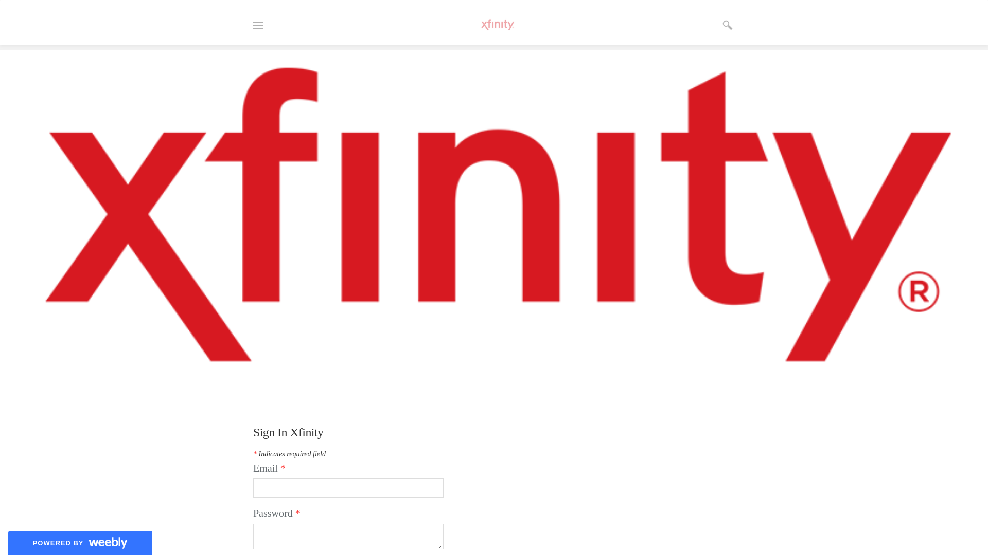 website screenshot of https://xfinity-signin.weebly.com/
