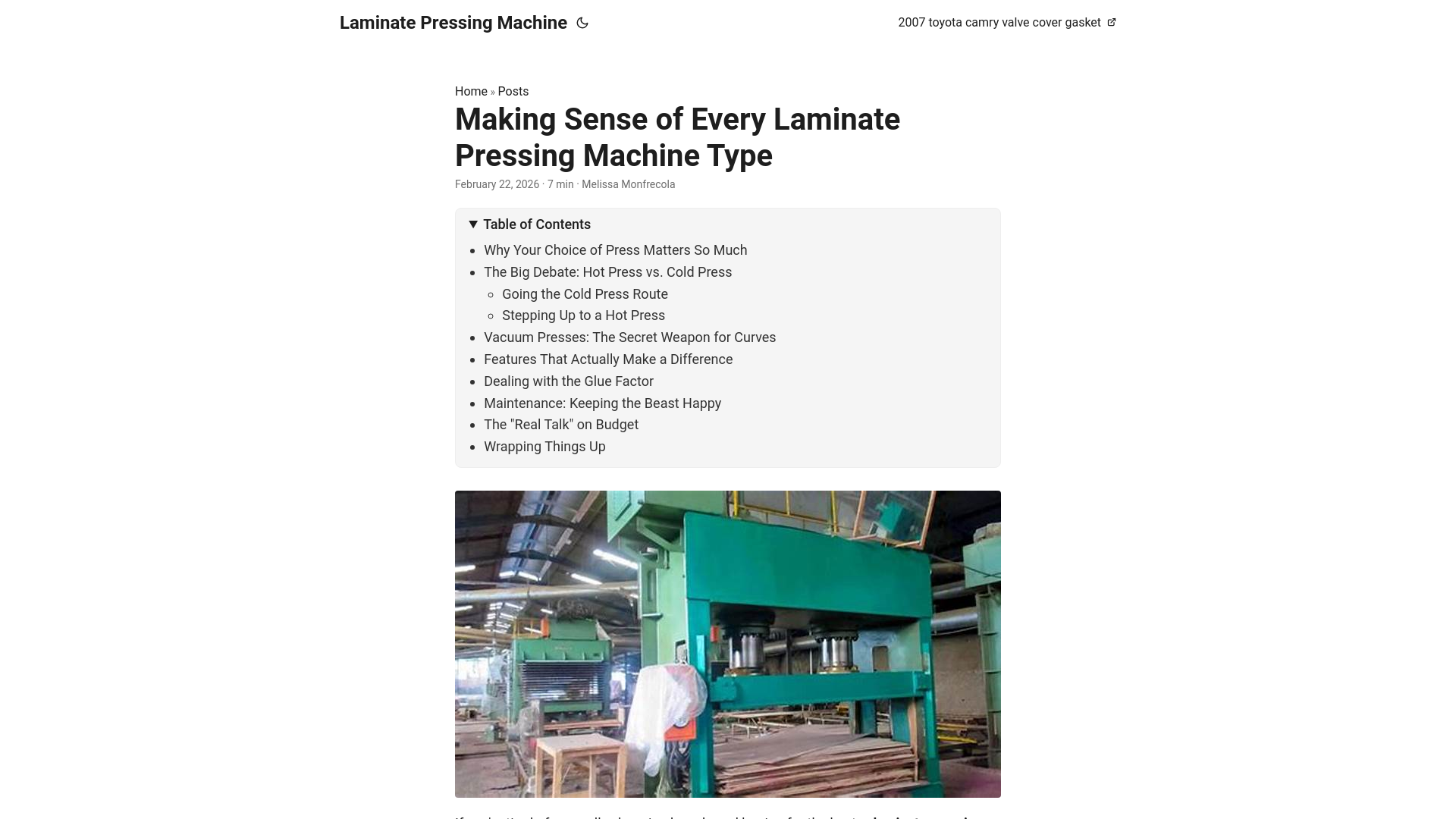 website screenshot of https://laminate-pressing-machine.pages.dev/