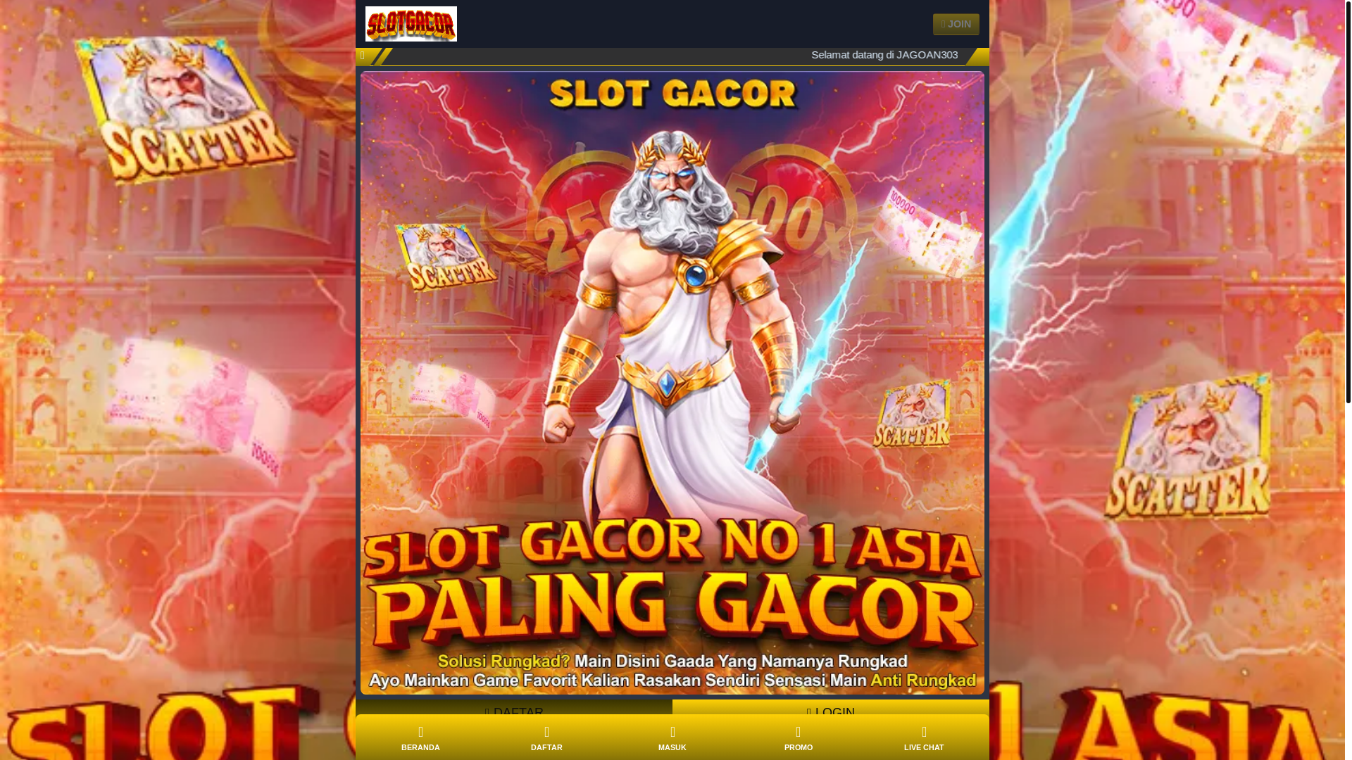 website screenshot of https://ampgacor-jagoan303.pages.dev/