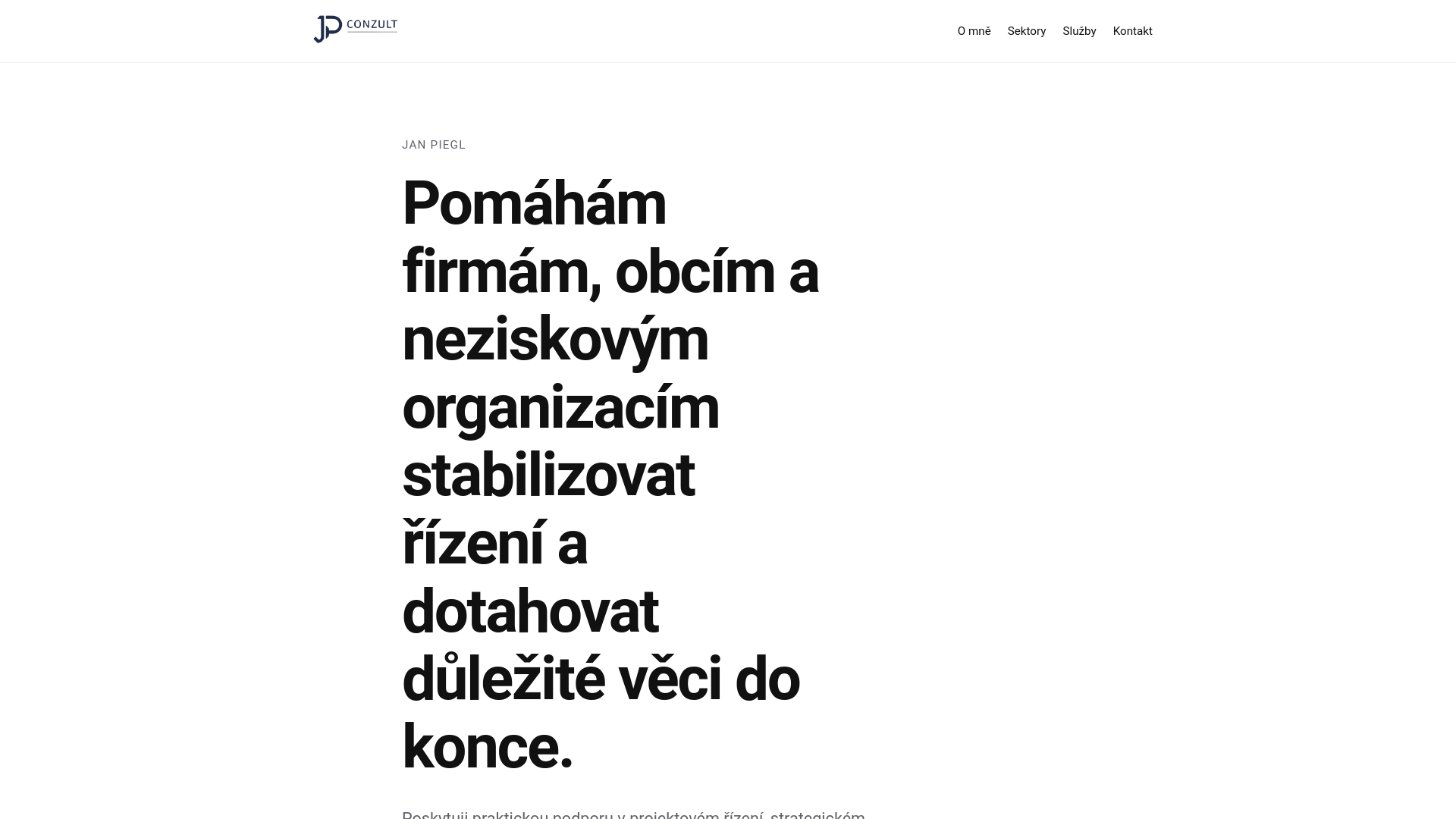 website screenshot of https://jpconzult.cz/