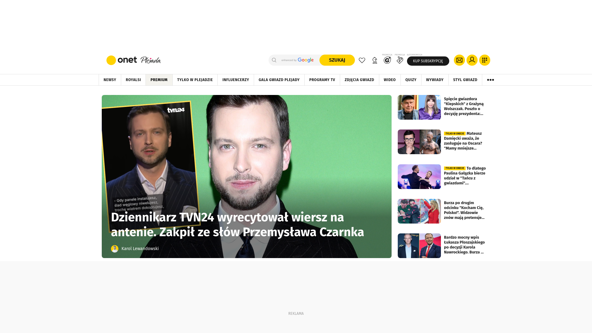 website screenshot of https://plejada.pl