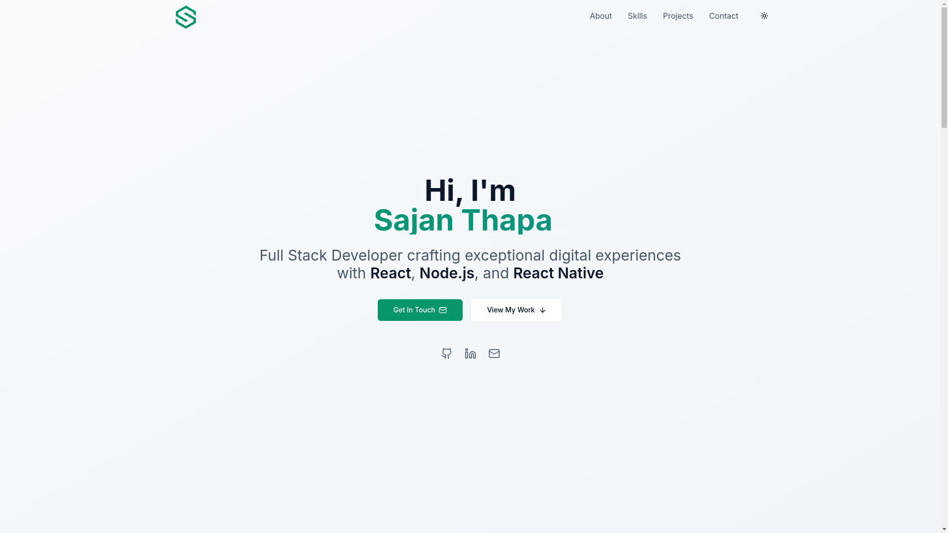 website screenshot of https://sajan-thapa.com.np/
