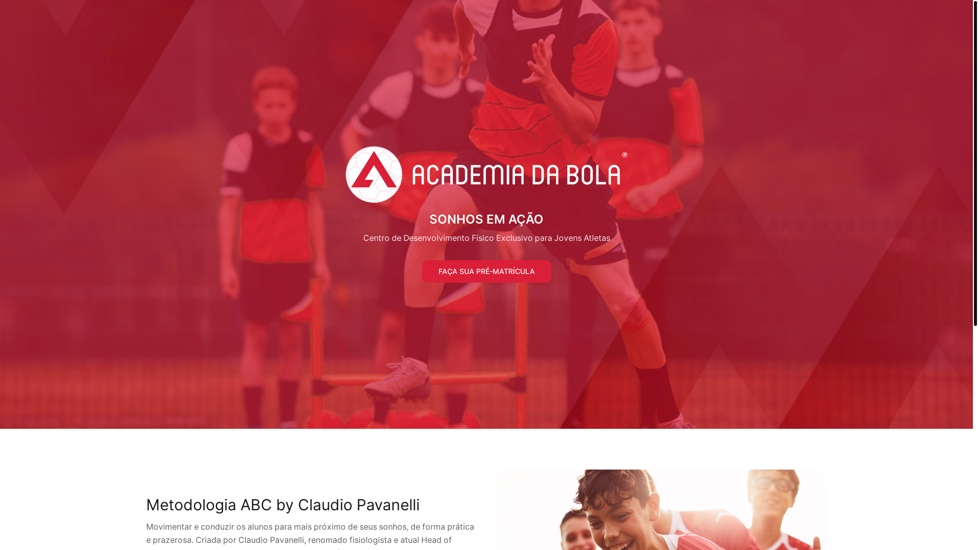 website screenshot of https://academiadabola.com.br/