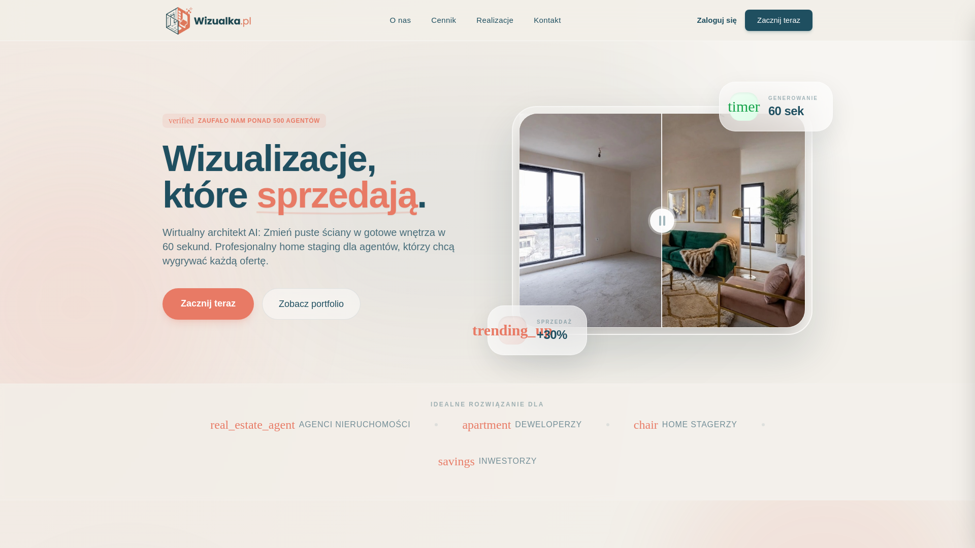 website screenshot of https://wizualka.pl/