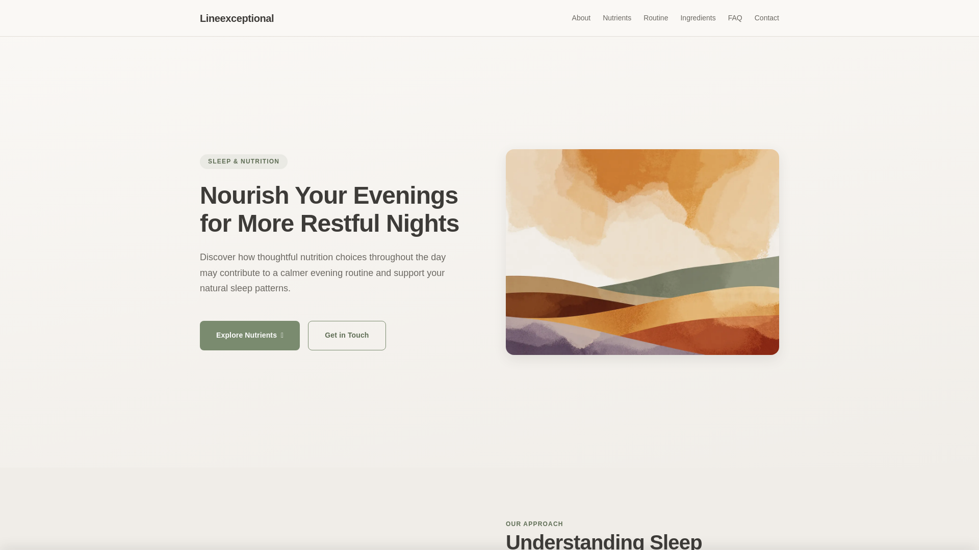 website screenshot of https://lineexceptional.world
