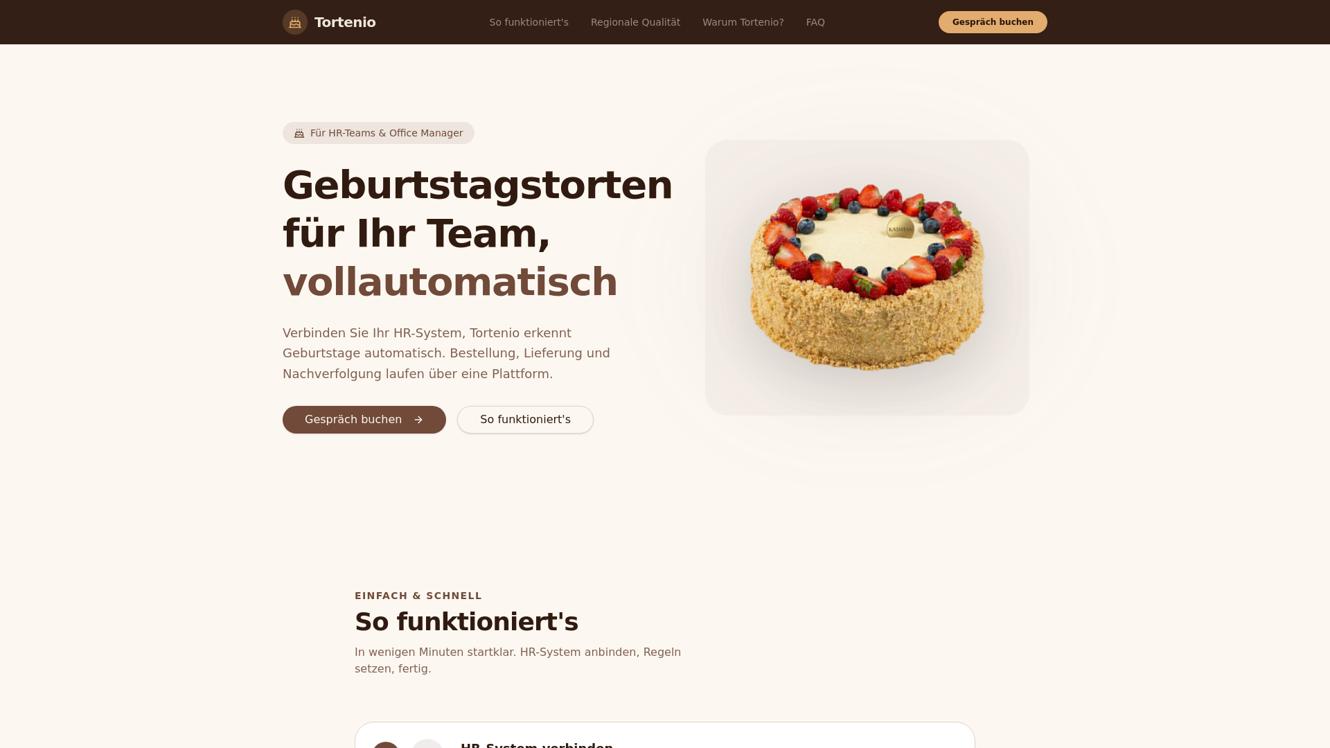 website screenshot of https://tortenio.at