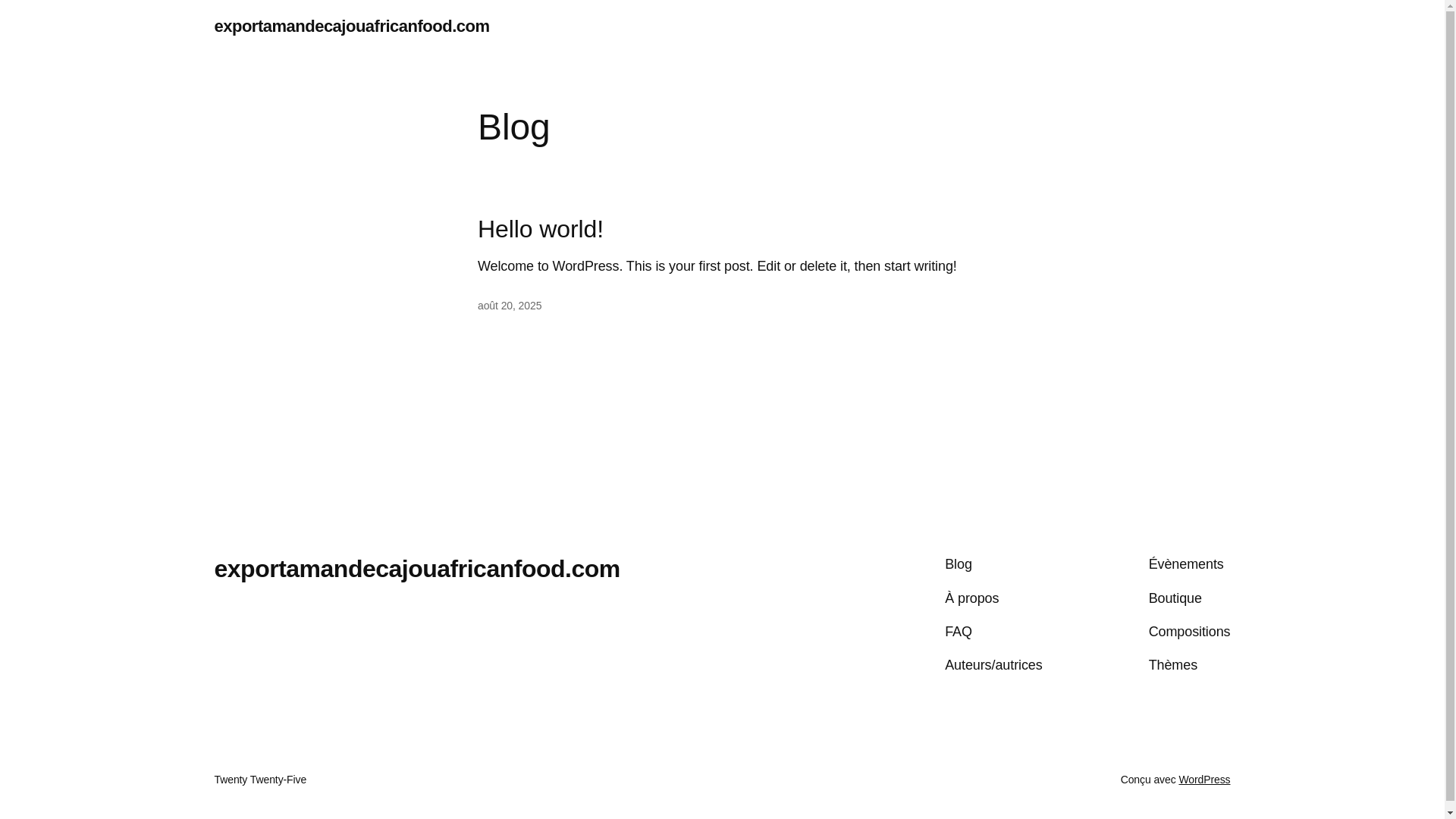 website screenshot of https://exportamandecajouafricanfood.com/