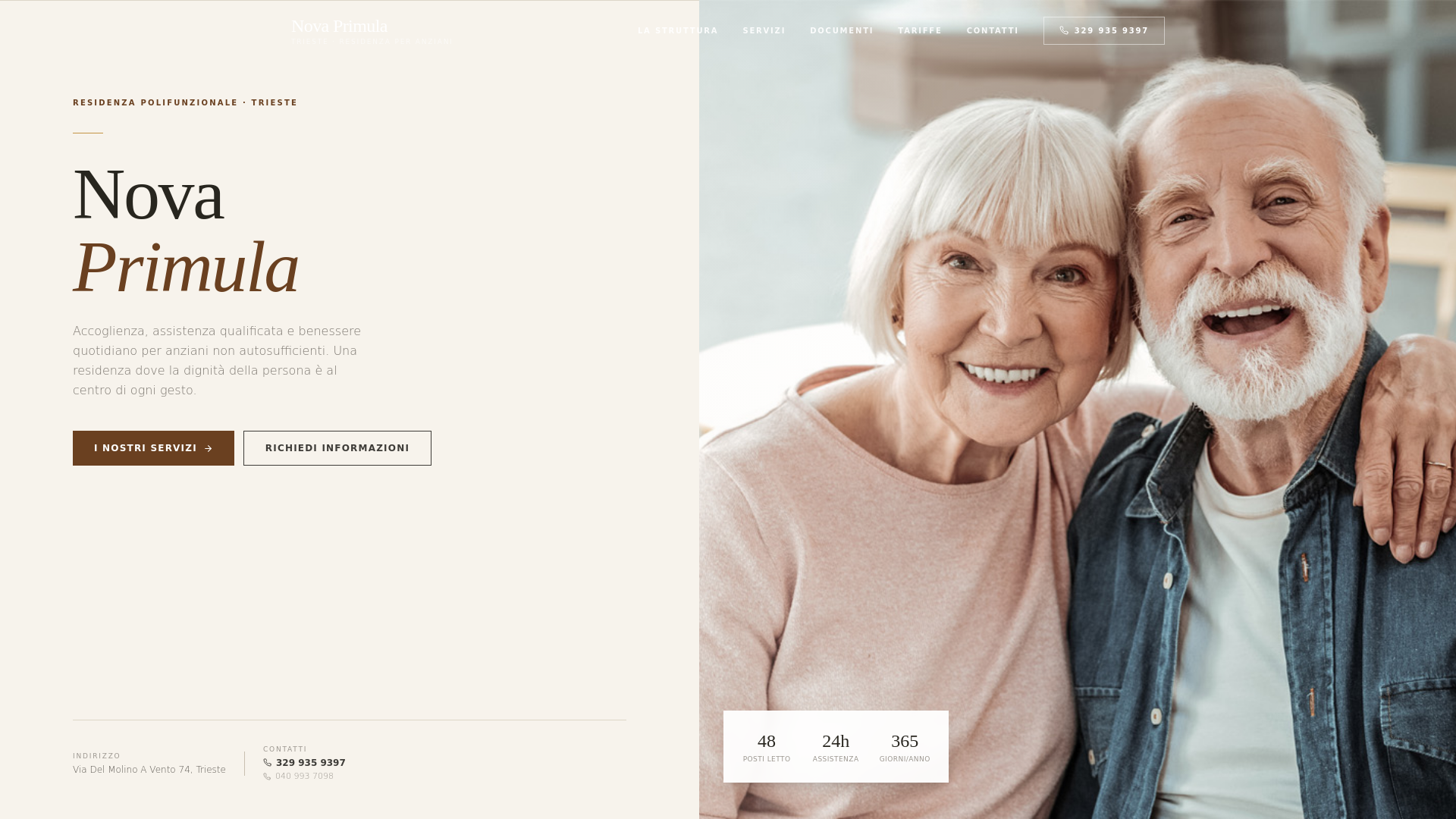 website screenshot of https://novaprimulatrieste.it/