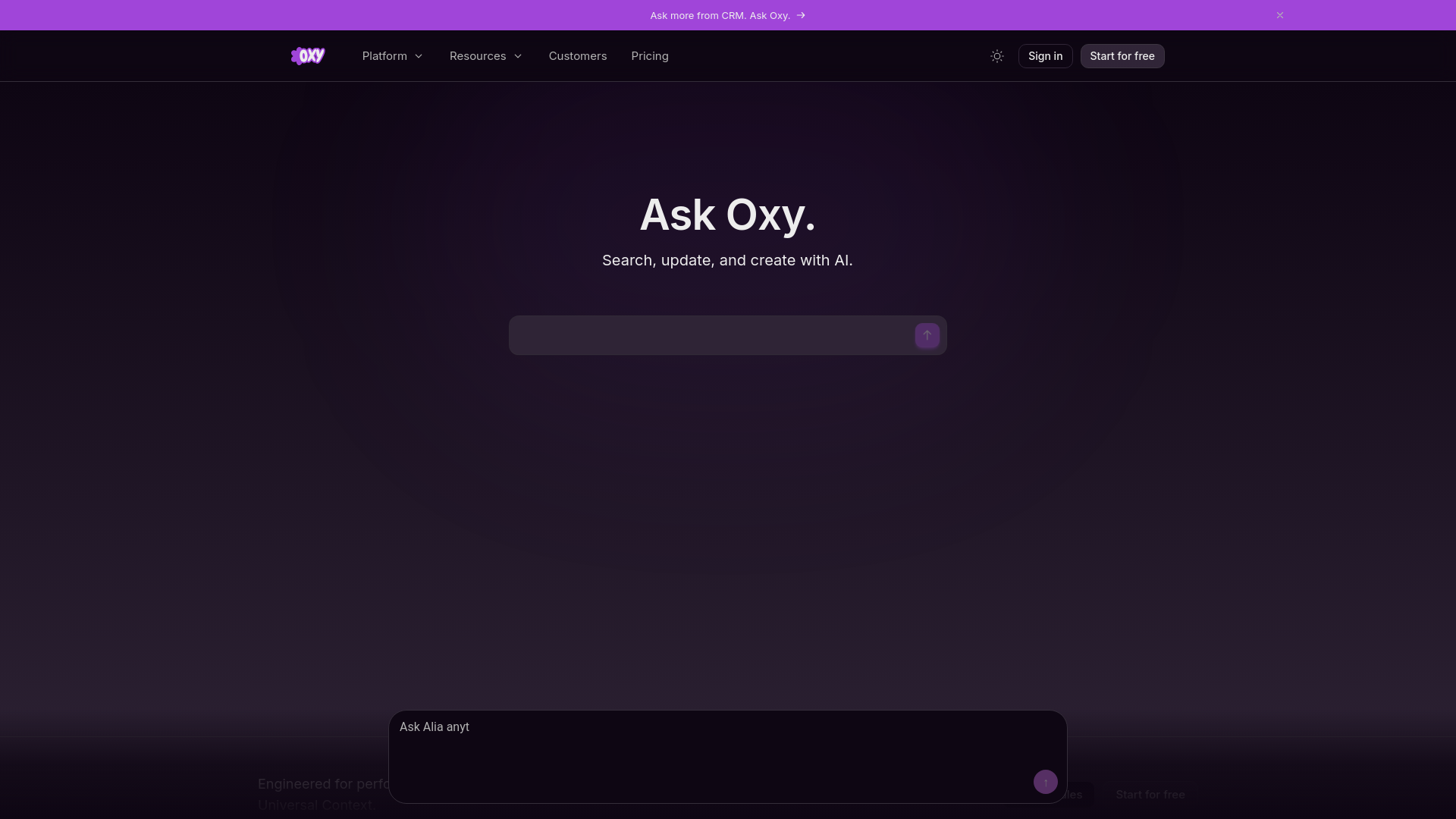 website screenshot of https://oxy-website-1hi.pages.dev/