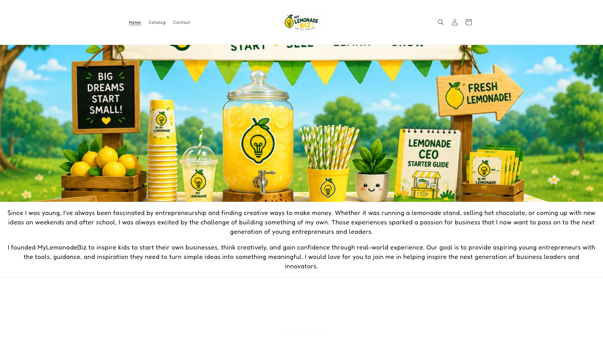 website screenshot of https://mylemonadebiz.com/