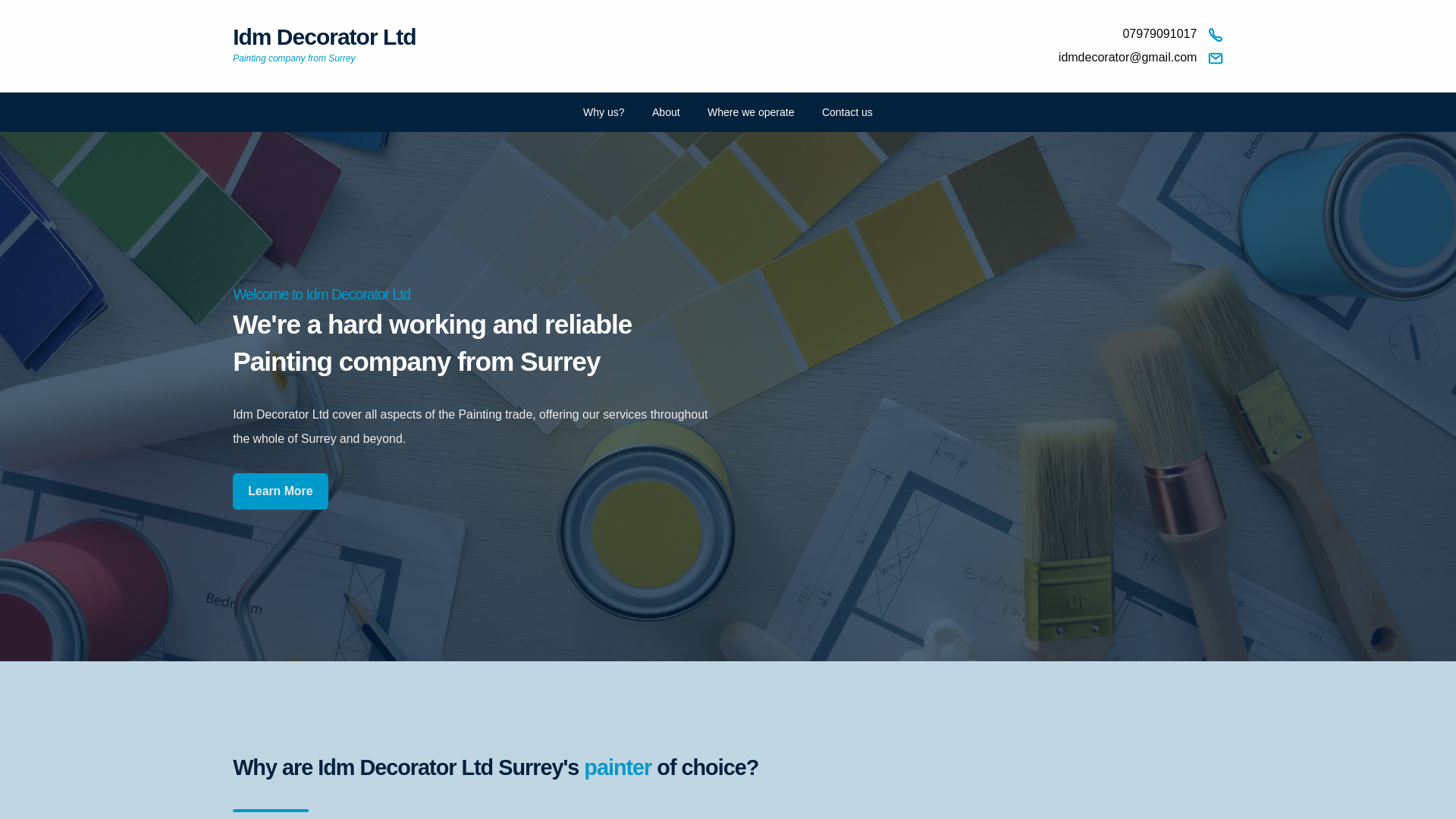 website screenshot of https://idmdecoratorltd.co.uk/