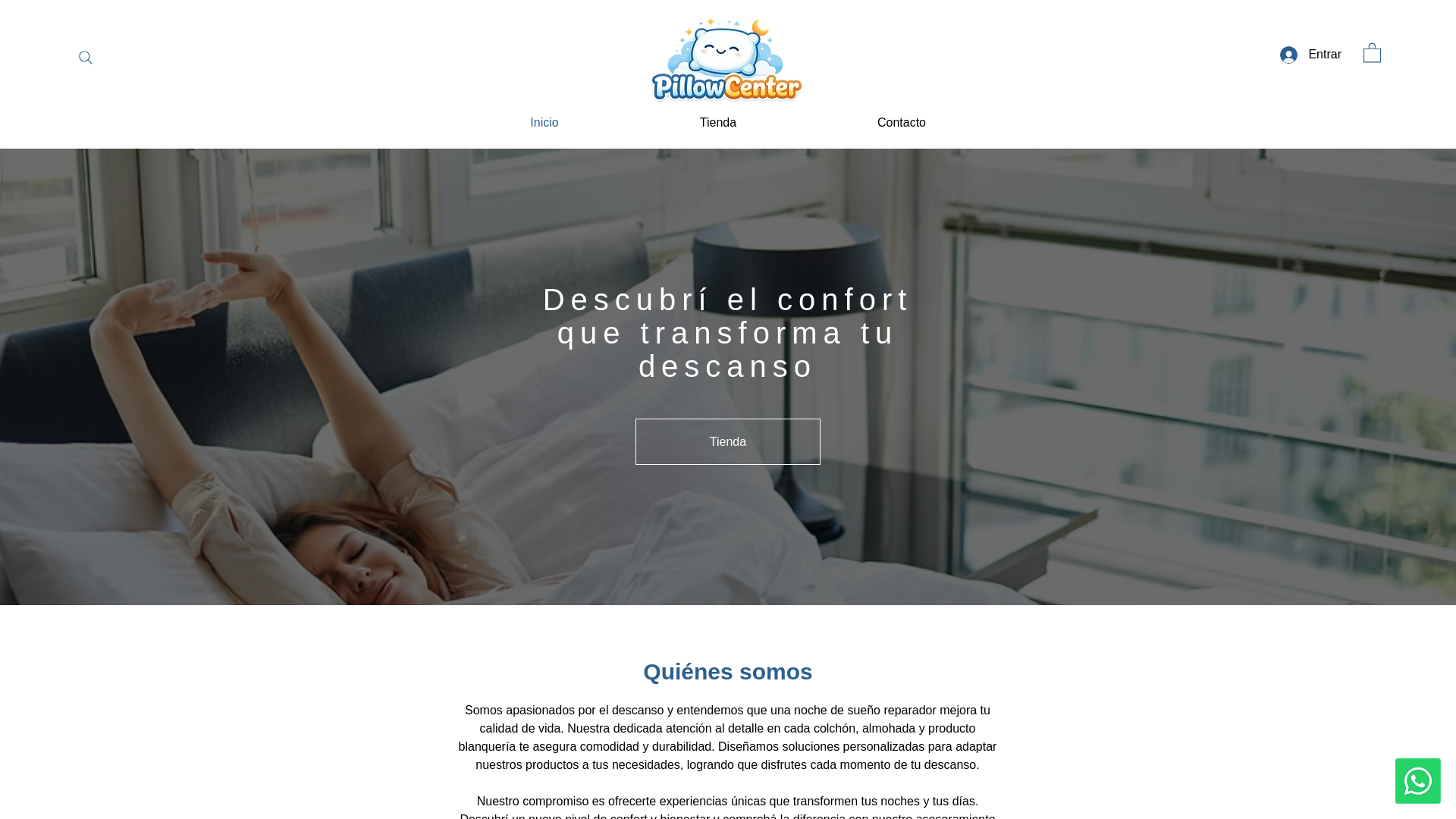 website screenshot of https://pillow-center.com/