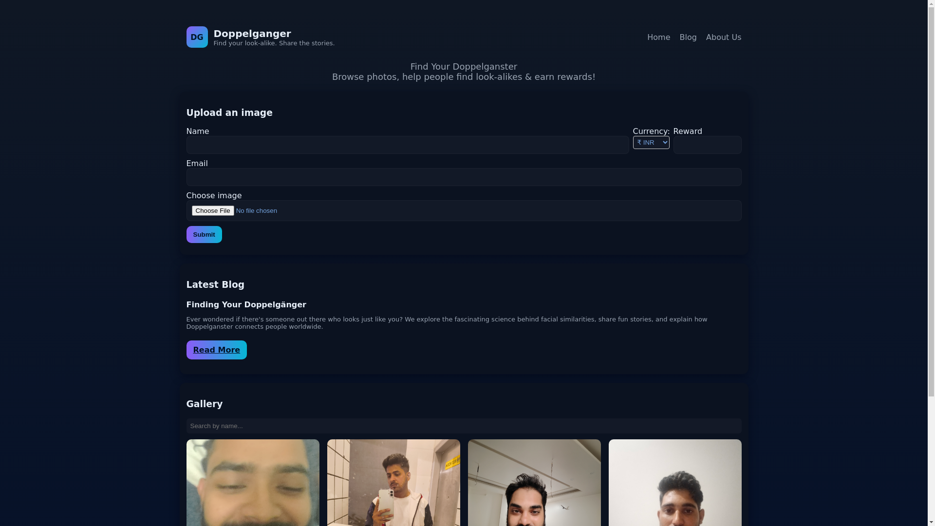 website screenshot of https://doppelgang.netlify.app/