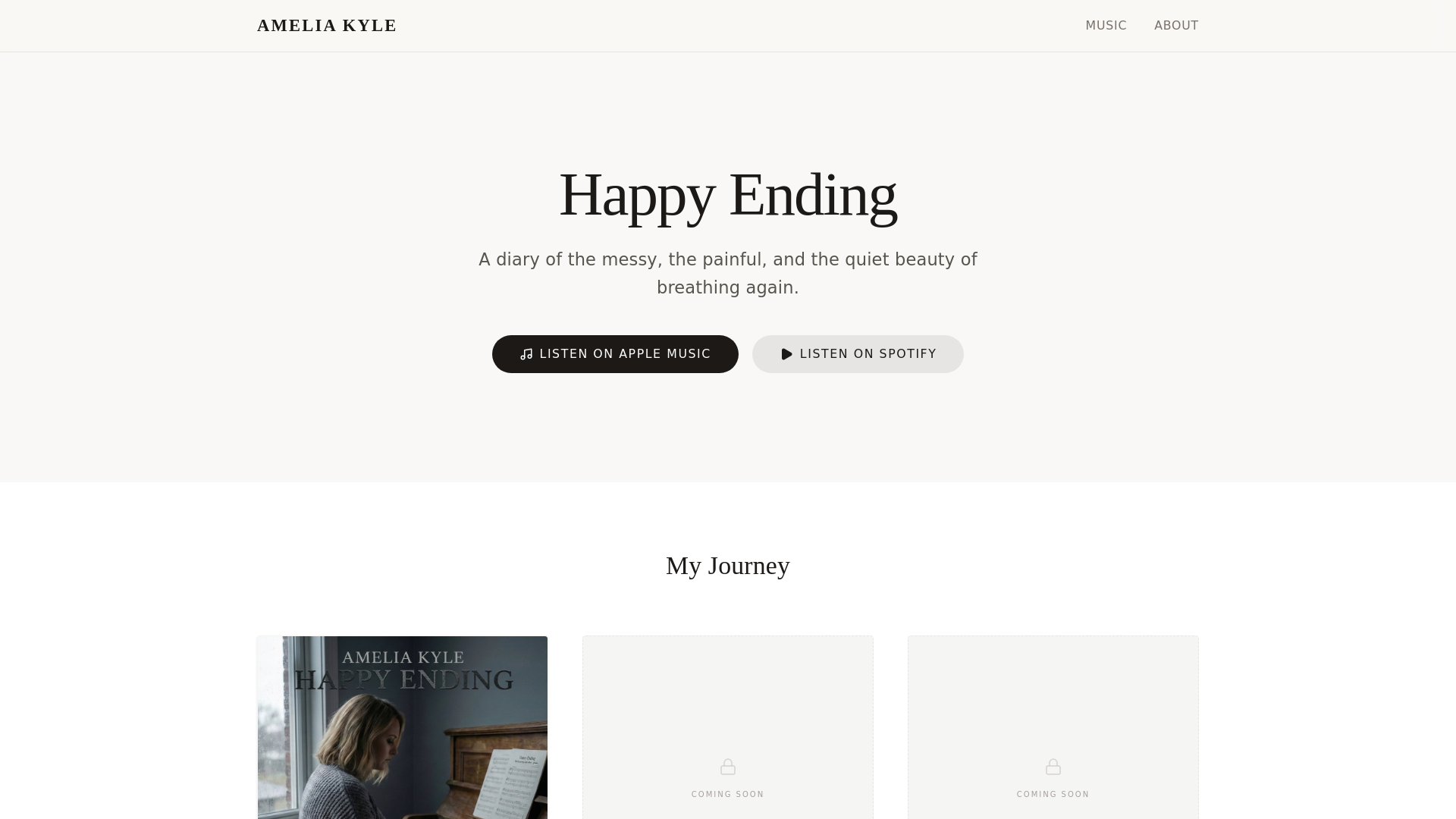 website screenshot of https://amelia-kyle.pages.dev/
