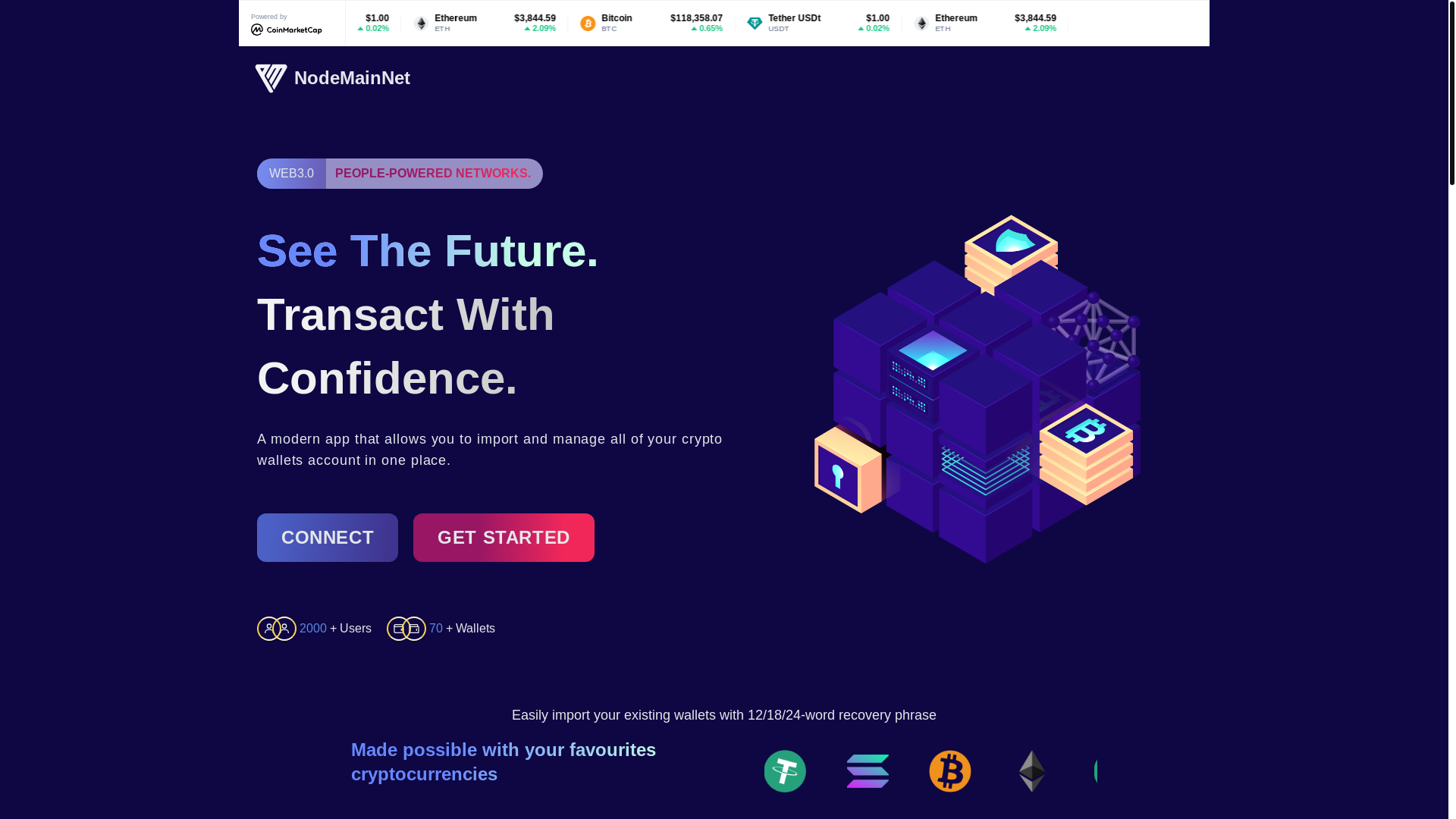 website screenshot of https://nodemainnets.pages.dev/