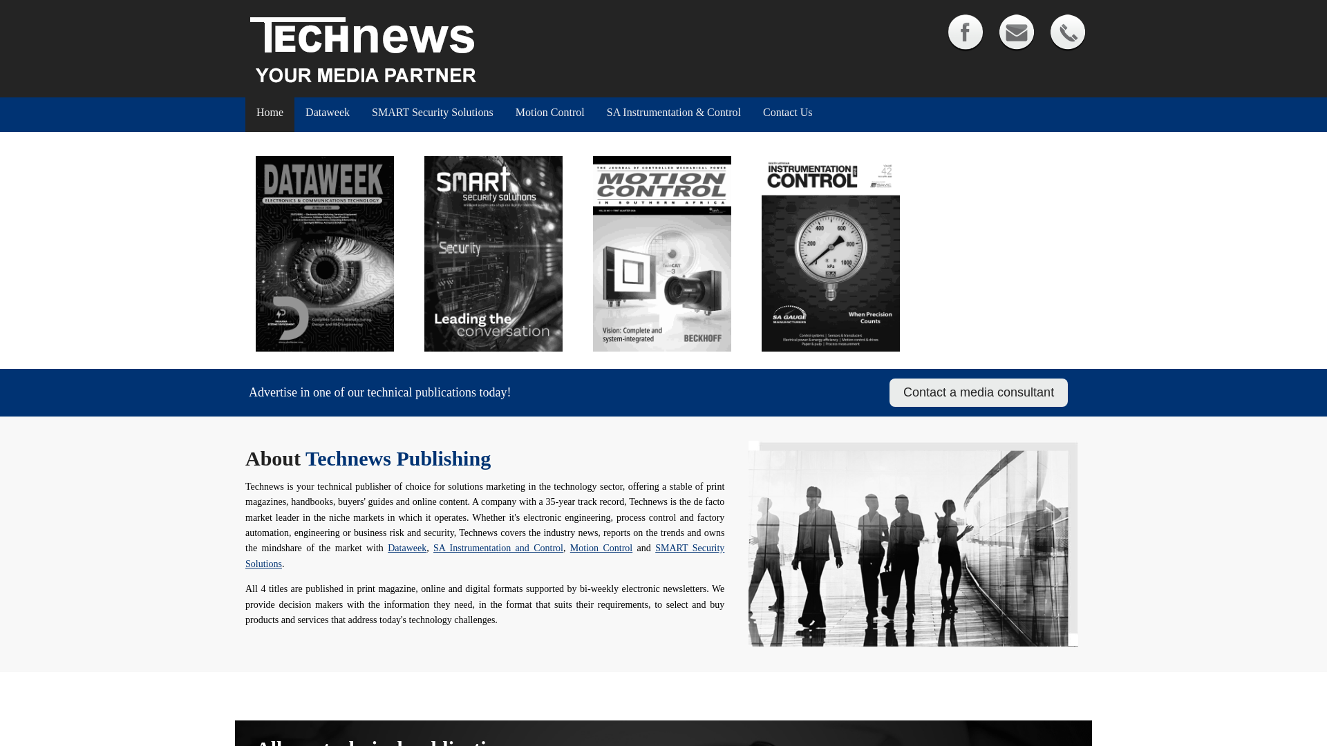 website screenshot of https://technews.co.za