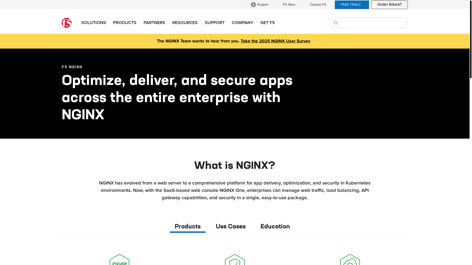 website screenshot of https://nginx.com/