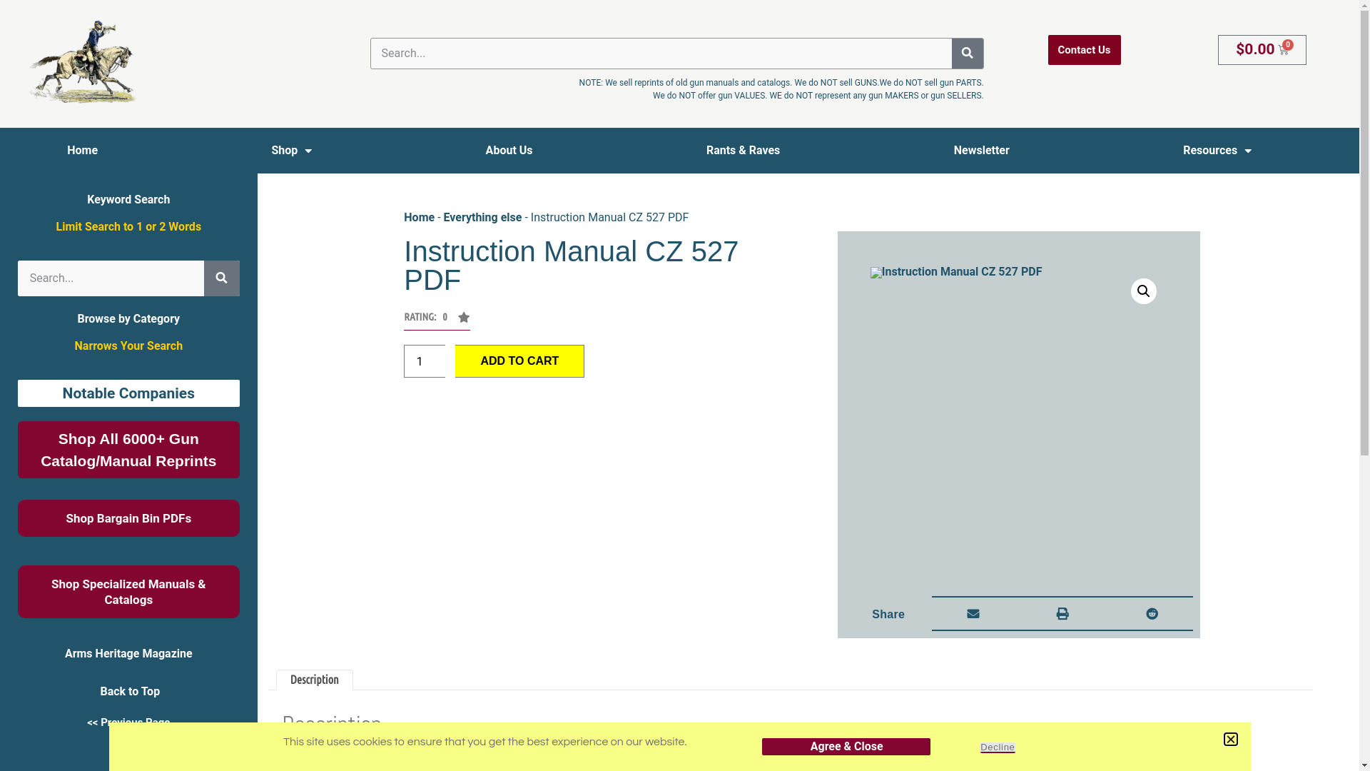 website screenshot of https://cornellpubs.com/product/instruction-manual-cz-527-pdf/