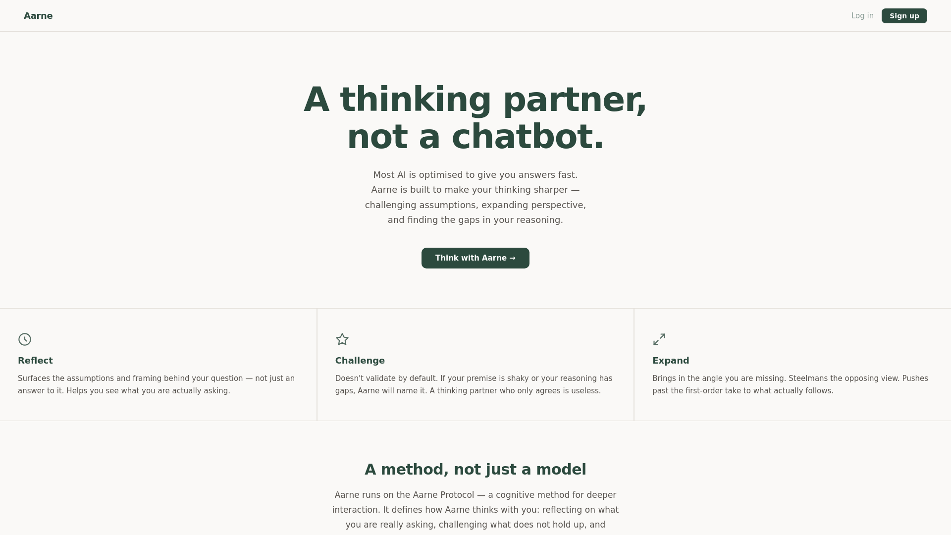 website screenshot of https://aarnechat.com/