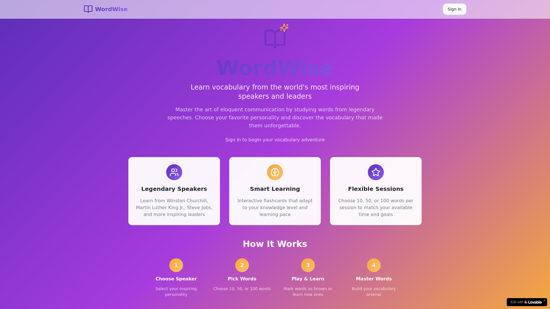 website screenshot of https://vocaab.ai/