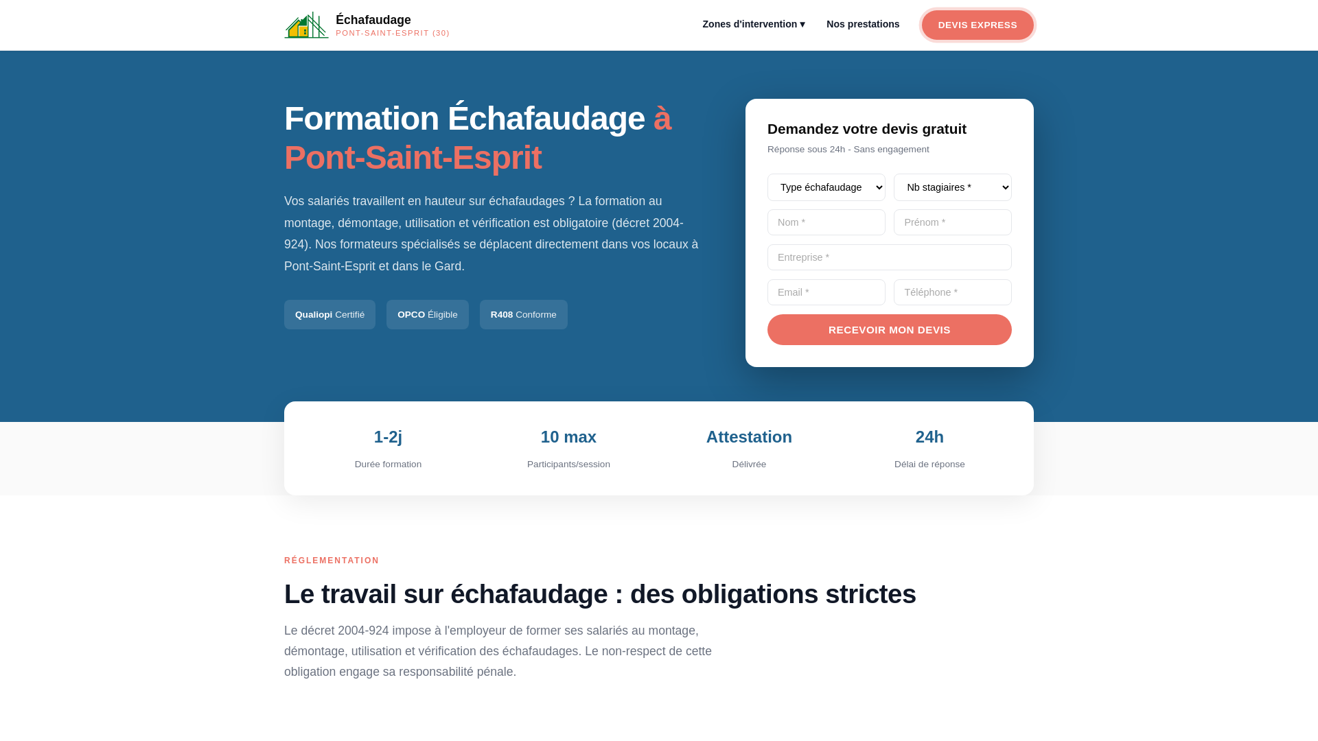 website screenshot of https://formation-echafaudage-pont-saint-esprit.fr/