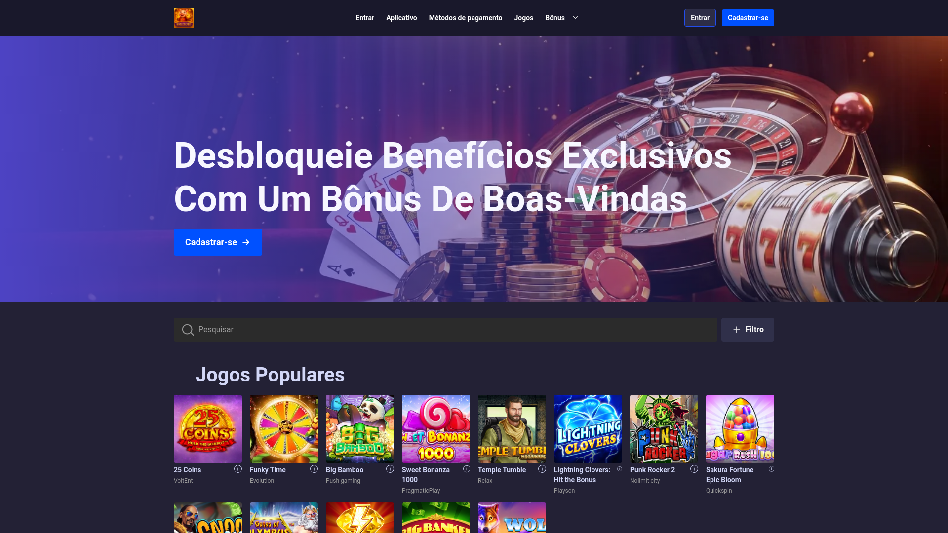 website screenshot of https://bruxo10bets.com