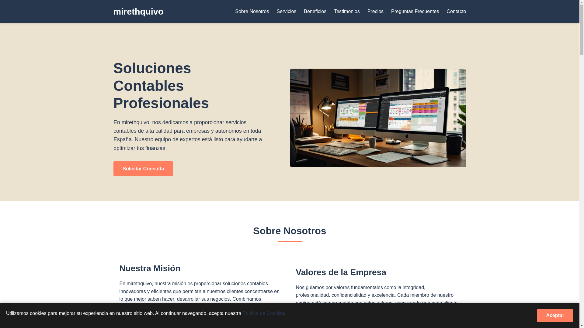 website screenshot of https://mirethquivo.com/