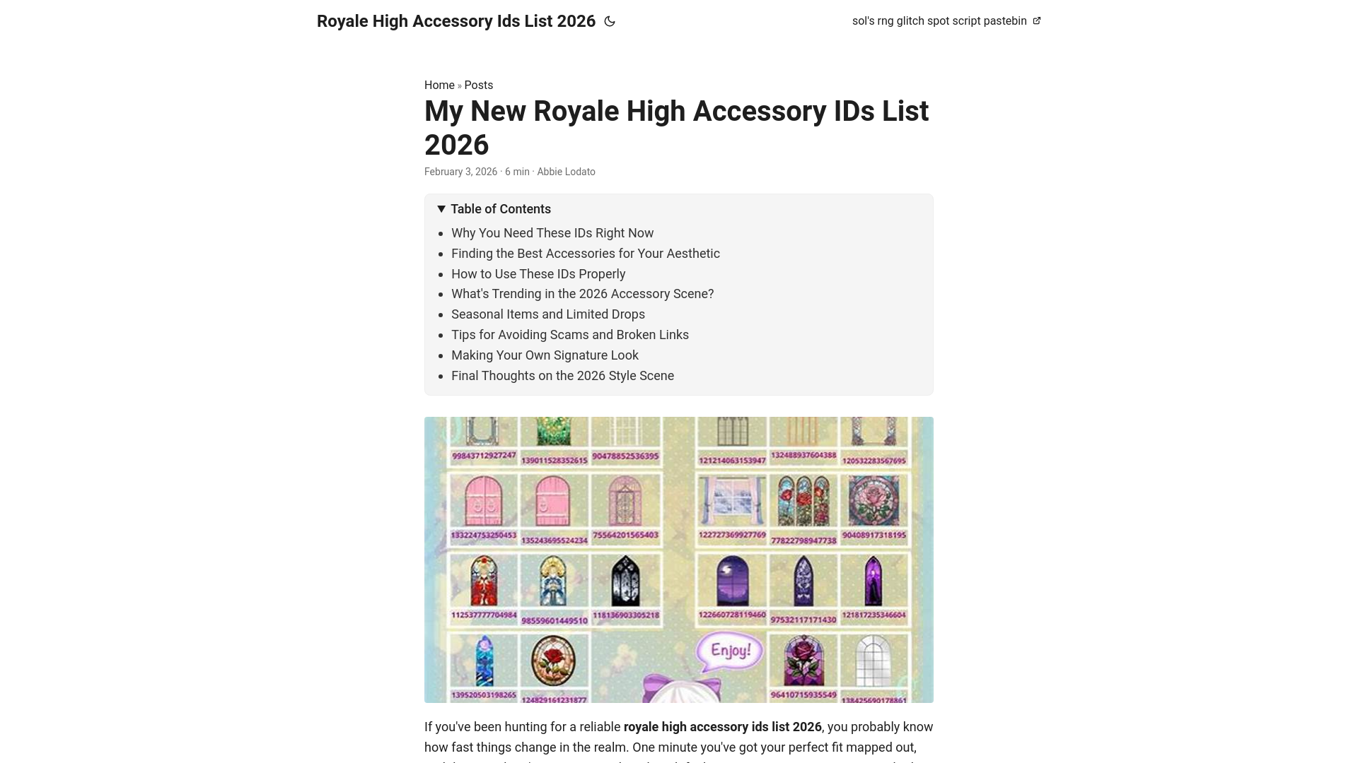 website screenshot of https://royale-high-accessory-ids-list-2026.pages.dev/