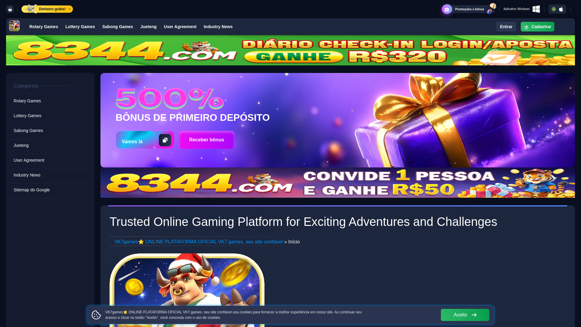 website screenshot of https://vk7jogos.com/