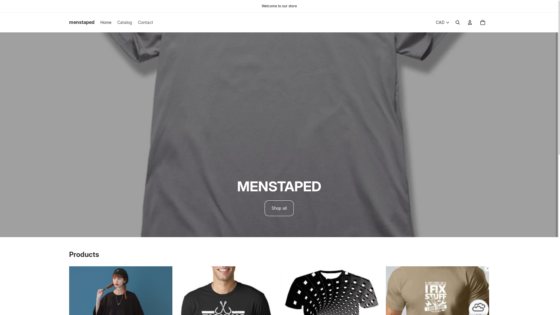 website screenshot of https://menstaped.store/