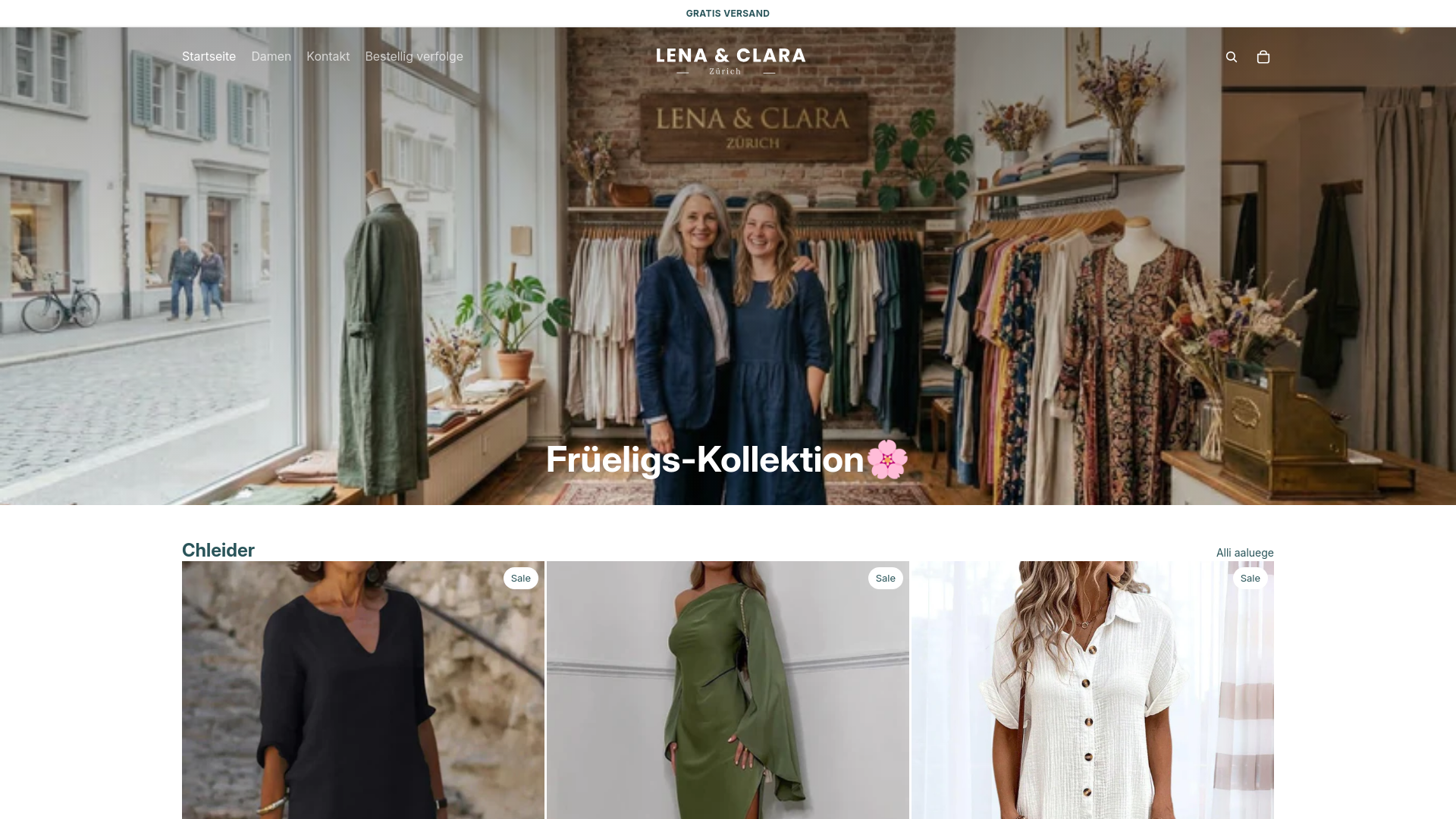 website screenshot of https://lenaclara-zurich.com/