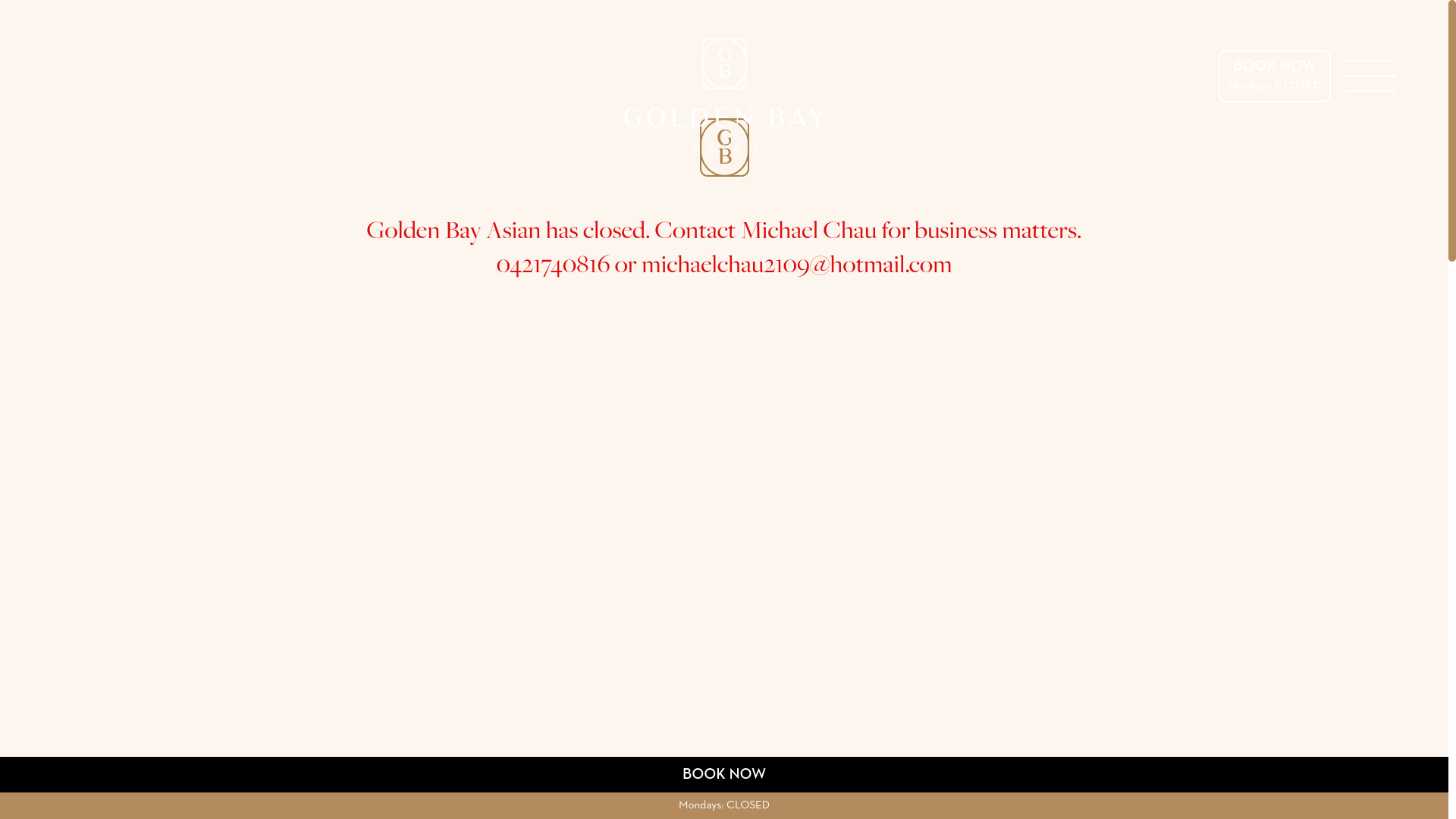 website screenshot of https://goldenbayasian.online/