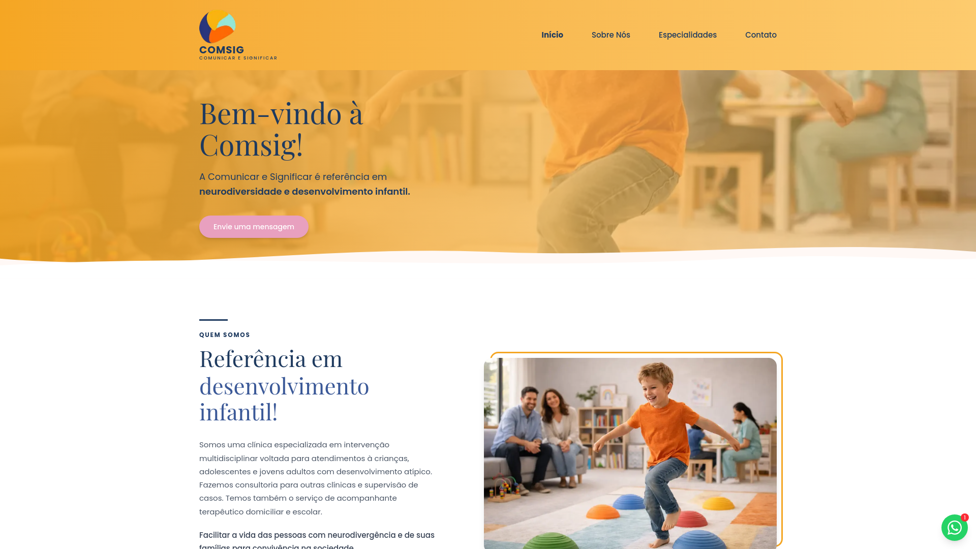 website screenshot of https://clinicacomsig.com.br/