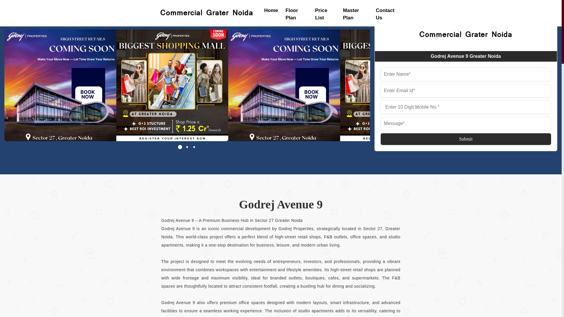 website screenshot of https://godrejavenue9greaternoida.co.in/