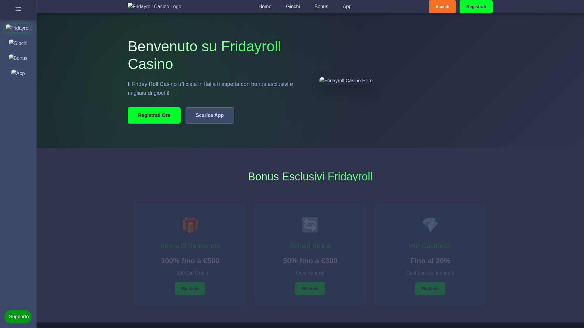 website screenshot of https://fridayroll-casino.click/