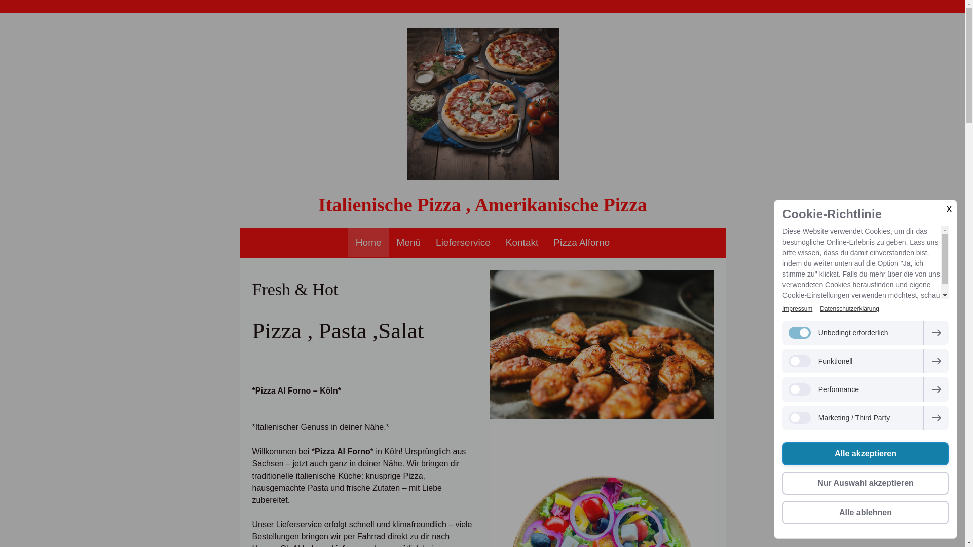 website screenshot of https://pizzaalforno-koeln.de/