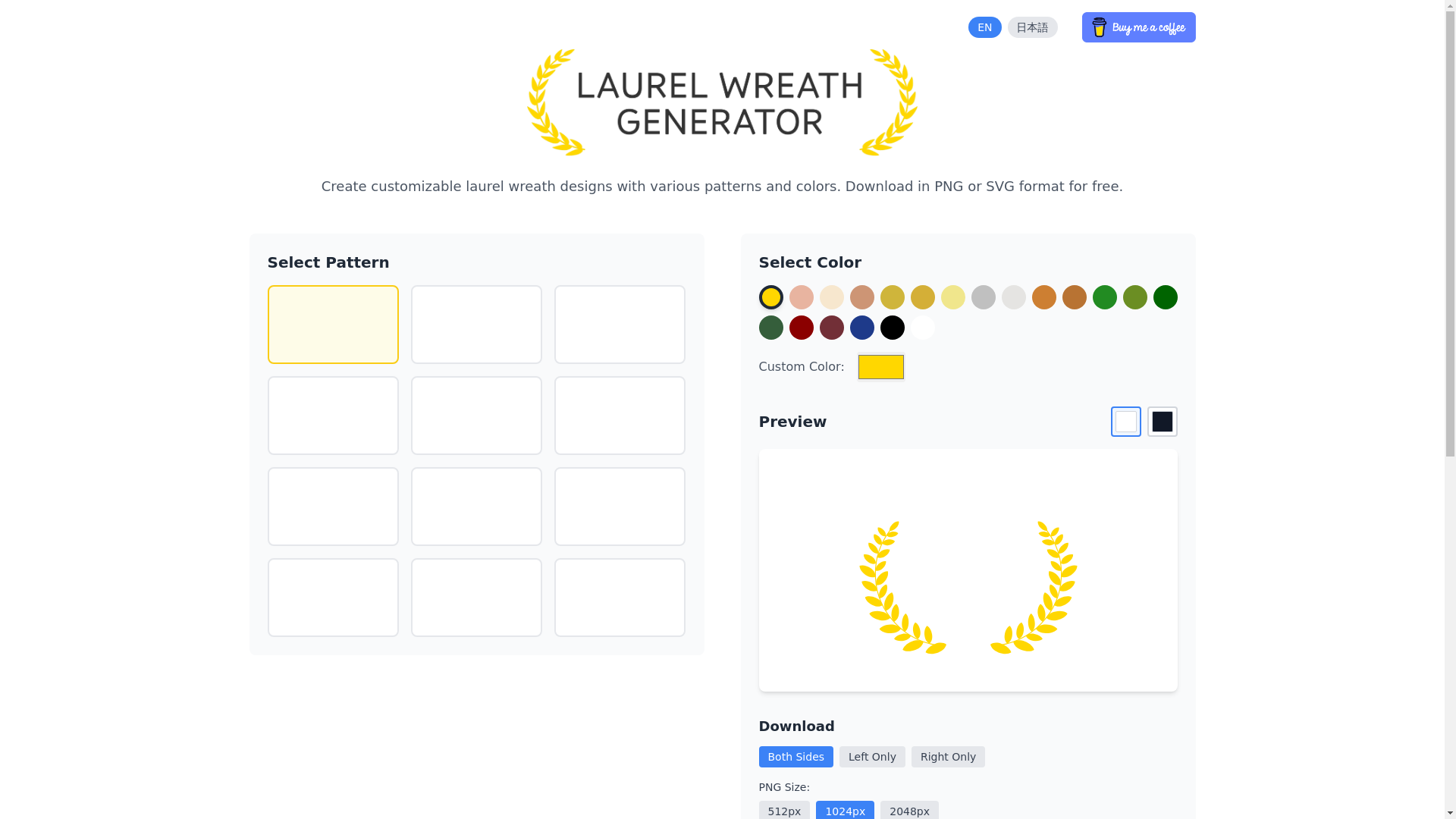website screenshot of https://laurelwreathgenerator.pages.dev/
