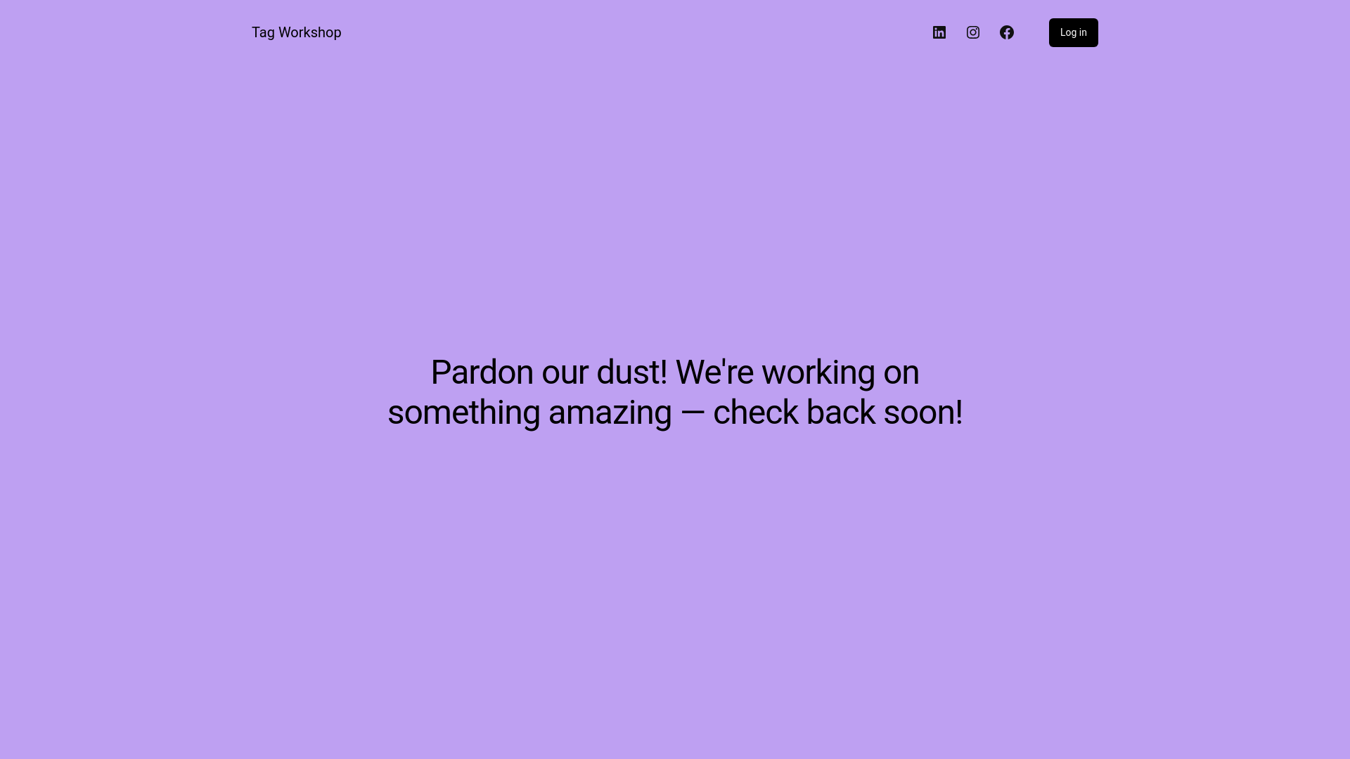 website screenshot of https://tagworkshop.co/