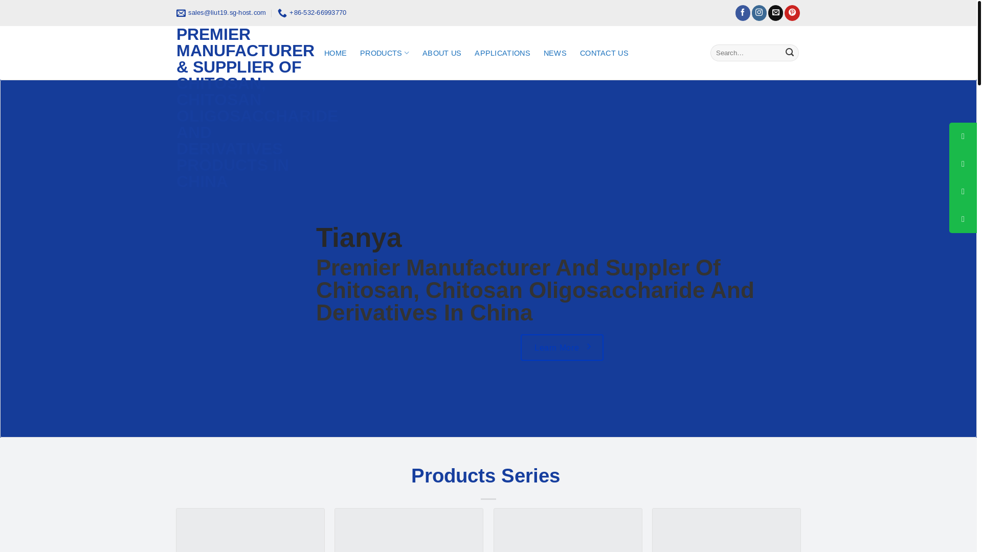 website screenshot of https://chitosanmfg.com/