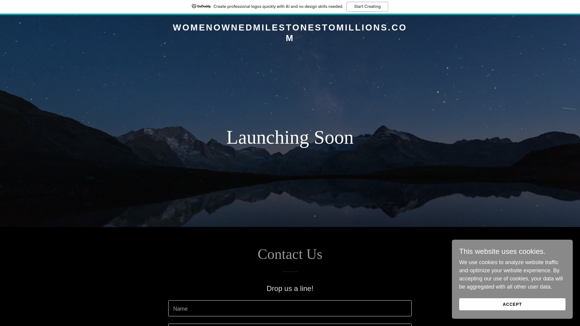 website screenshot of https://womenownedmilestonestomillions.com/