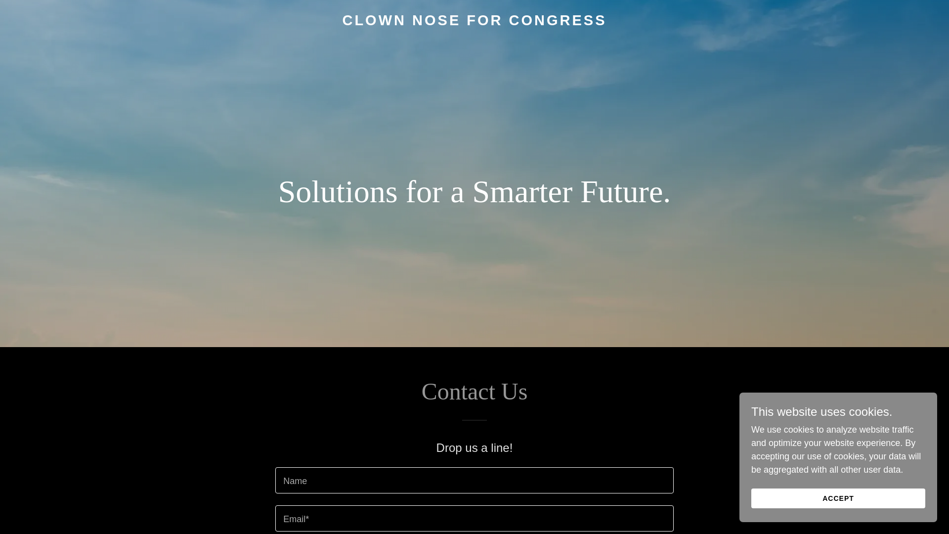 website screenshot of https://clownnoseforcongress.com/
