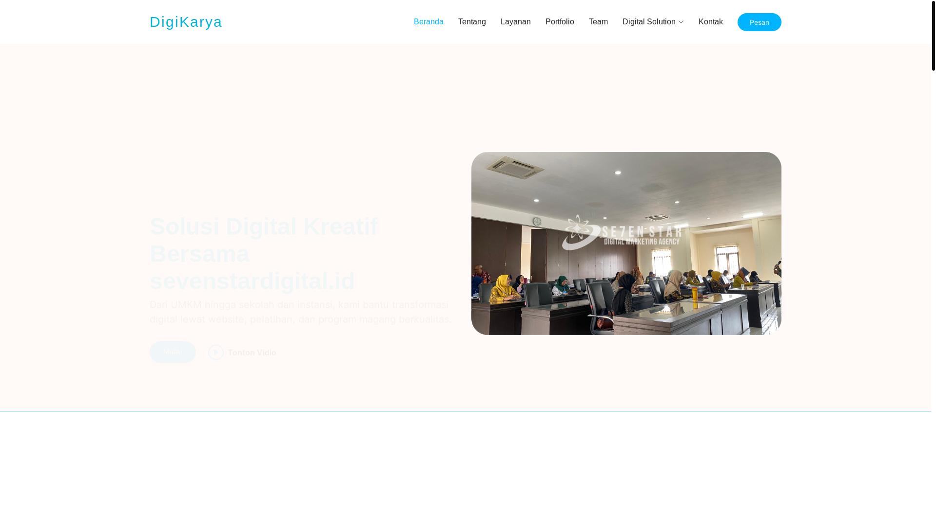 website screenshot of https://digikaryasevenstar.pages.dev/