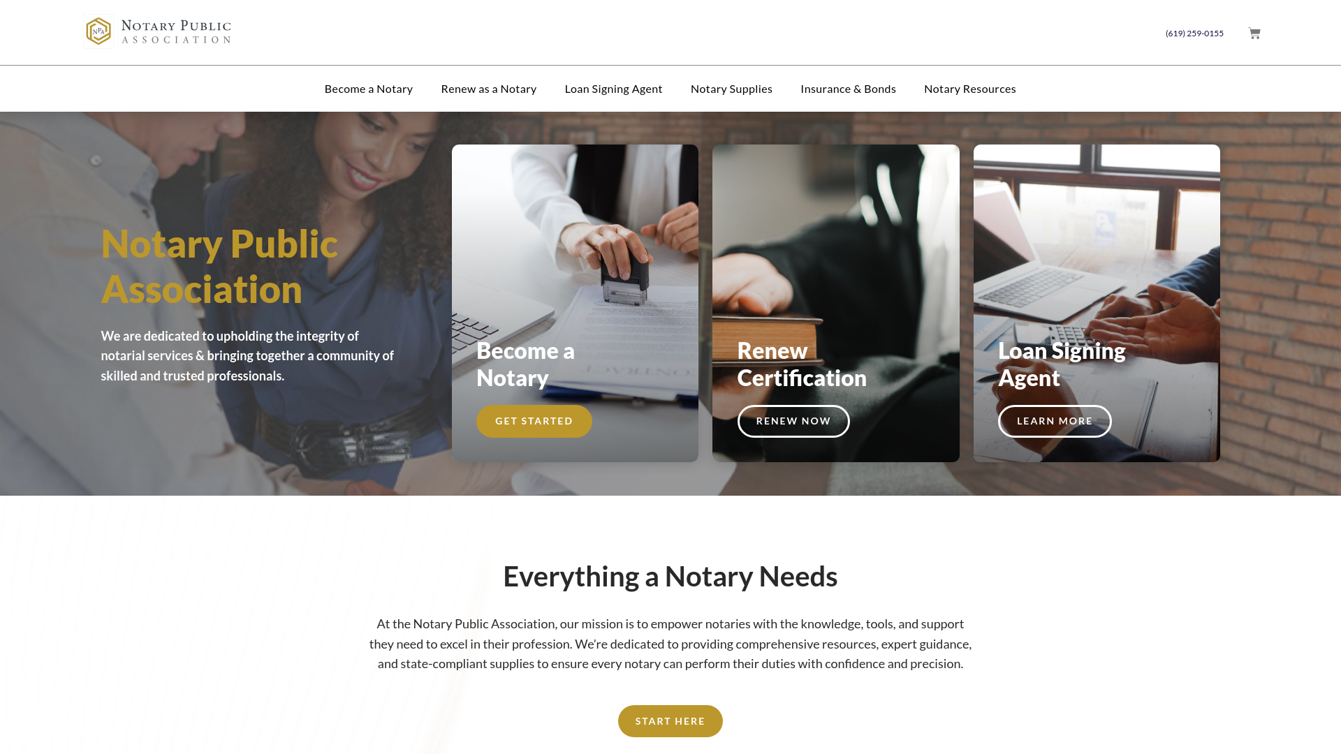 website screenshot of https://notarypubl3stg.wpenginepowered.com/