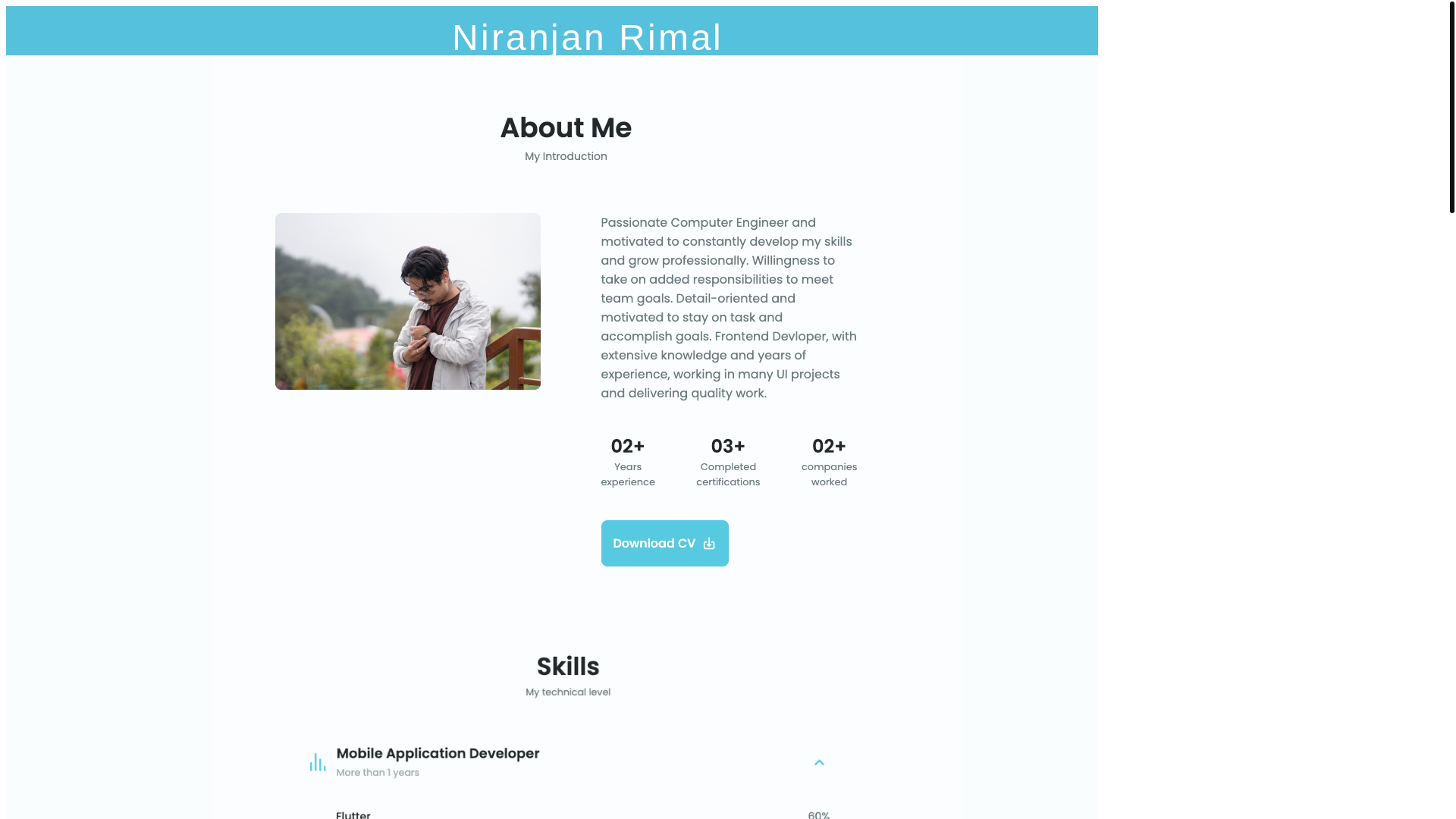 website screenshot of https://niranjanrimal.pages.dev/