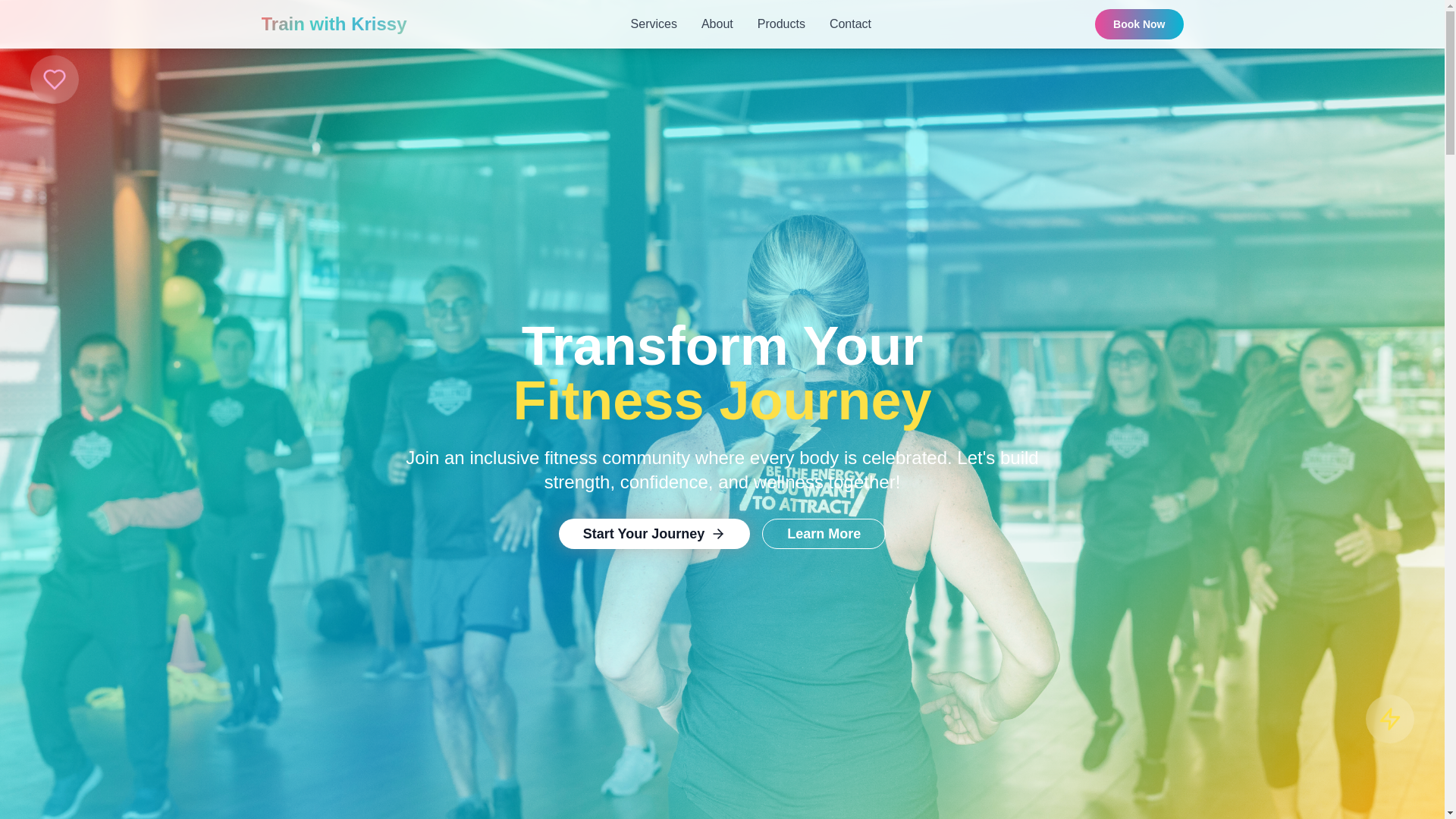 website screenshot of https://trainwithkrissy.com/