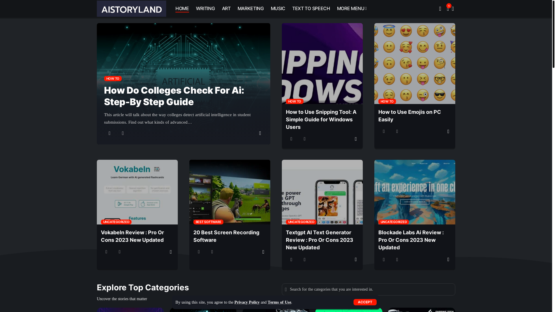website screenshot of https://aistoryland.com/