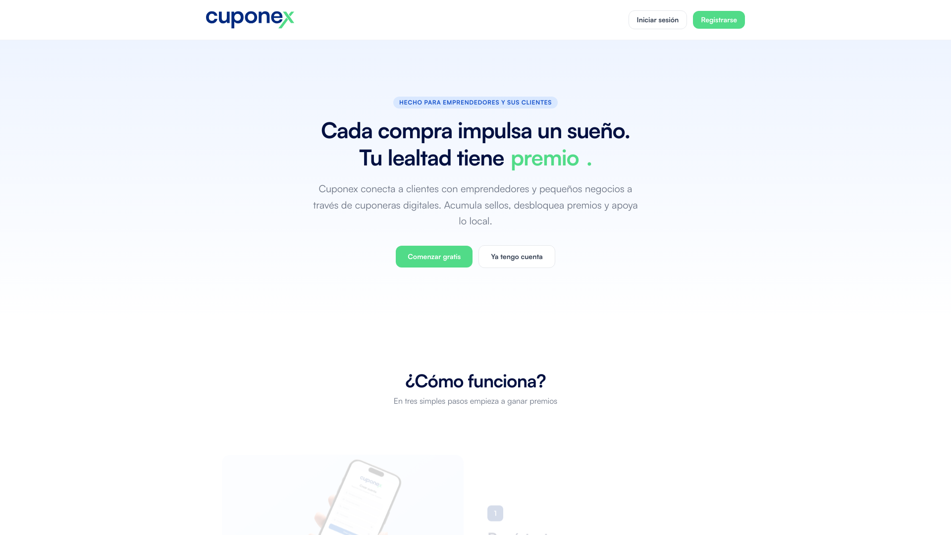 website screenshot of https://cuponex-frontend-staging.pages.dev/