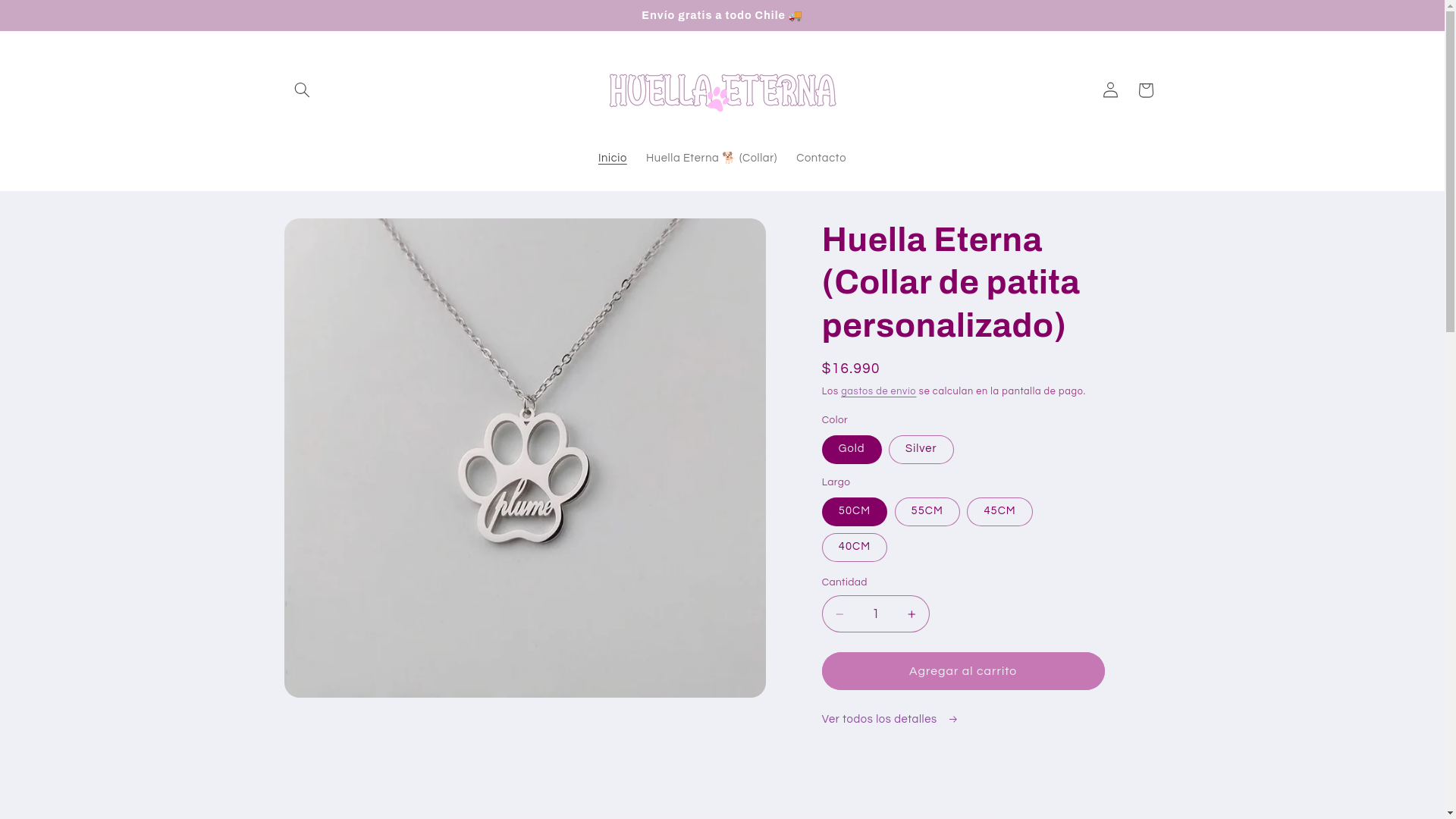 website screenshot of https://huella-eterna.com/